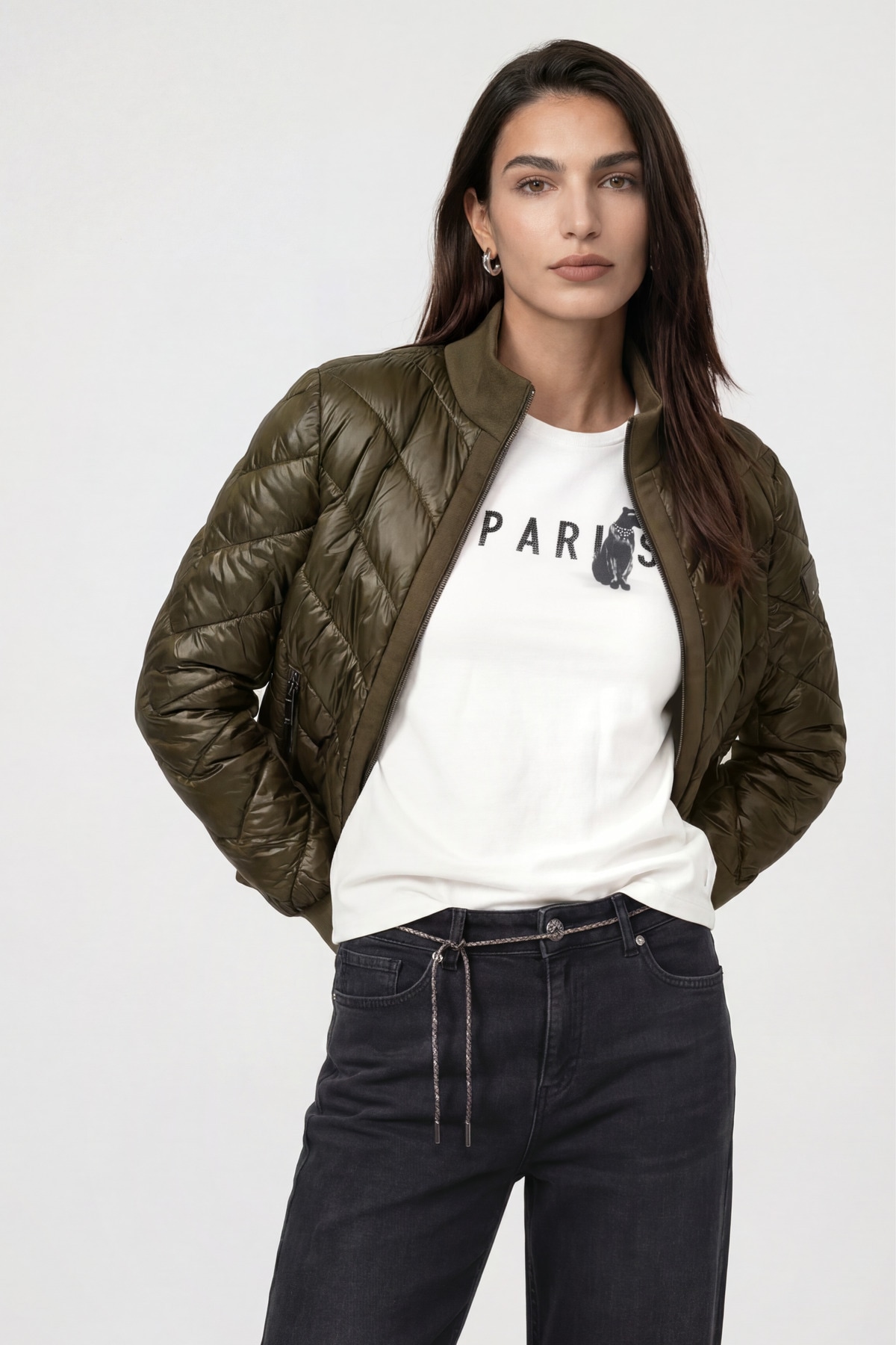 Image of Monari Steppjacke "Jacke Stepp + Neopren" ohne Kapuze Regular fit mit Stehkragen