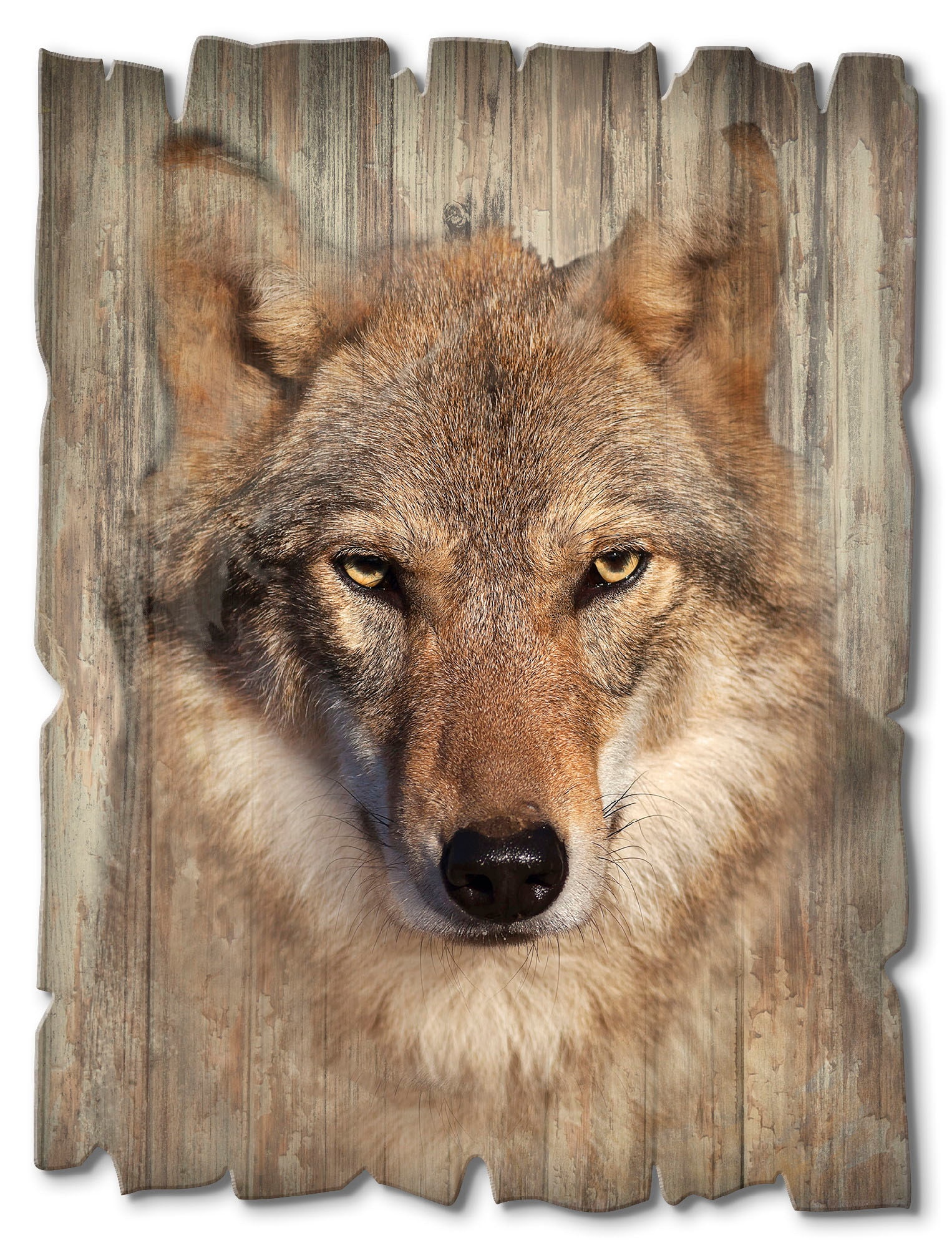 Image of Artland Holzbild "Wolf" Wildtiere 1 Stk. tlg.