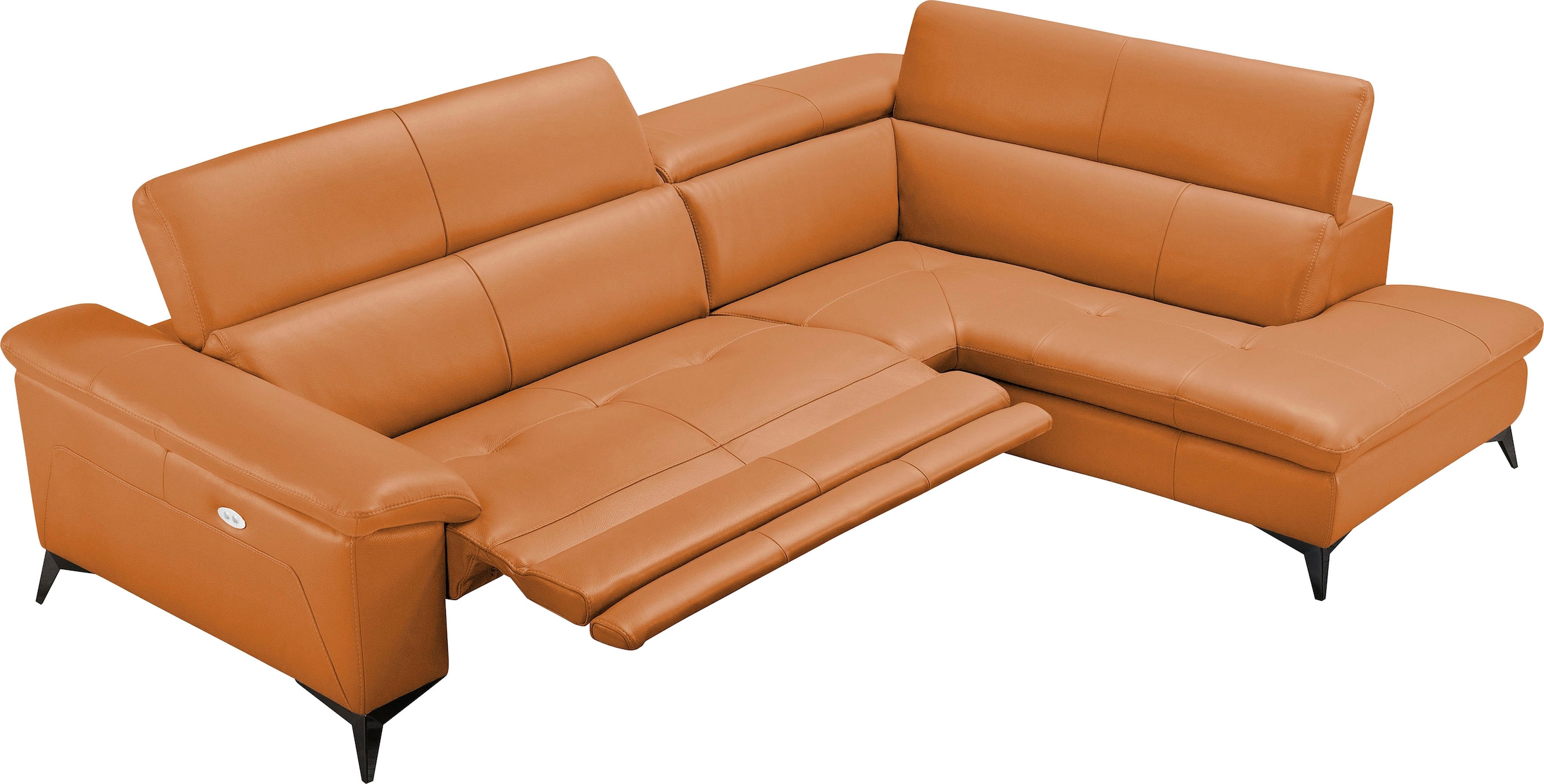 Image of Egoitaliano Ecksofa "Martine, Multifunktionssofa mit Komfortfunktionen, edel und bequem" mit Ottomane, elektrischer Relaxfunktion und Kopfteilverstellung
