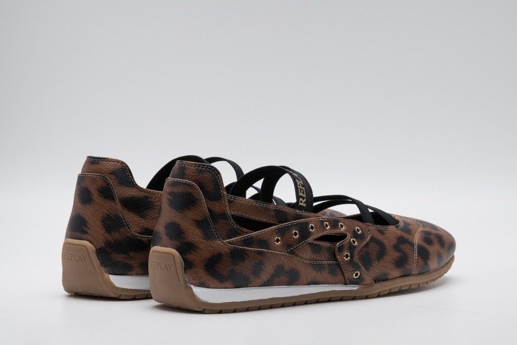 Replay Sneaker Ballerinas  Slipper, Sommerschuh, Riemchenballerina in aktueller Leo-Optik