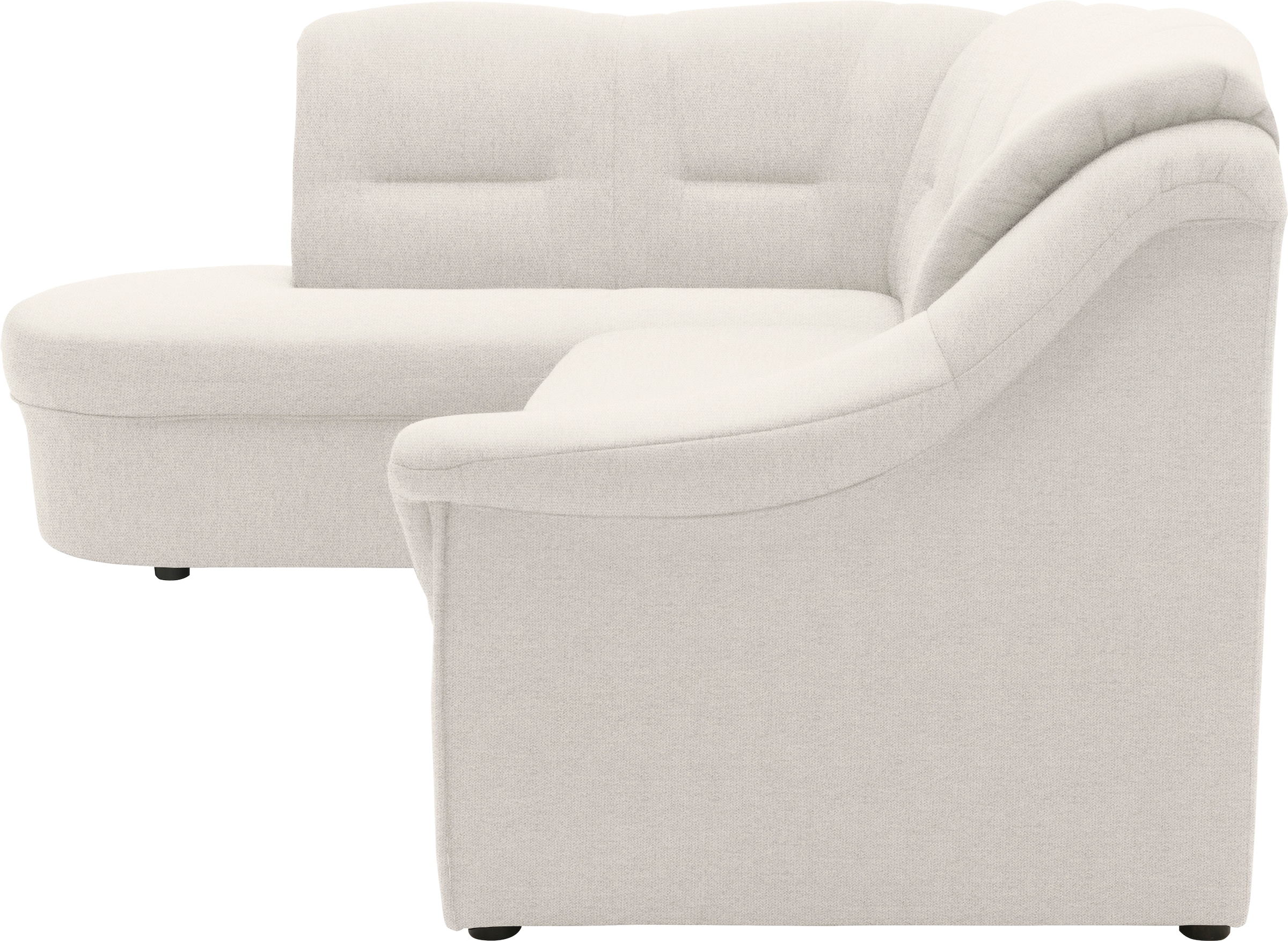 DOMO collection Ecksofa »Faenza für kleine Räume, Stellmasse 232,176cm, komfortabel, L-Form«, mit Ottomane, zeitlos, elegante Armlehnen, wahlweise mit Bettfunktion