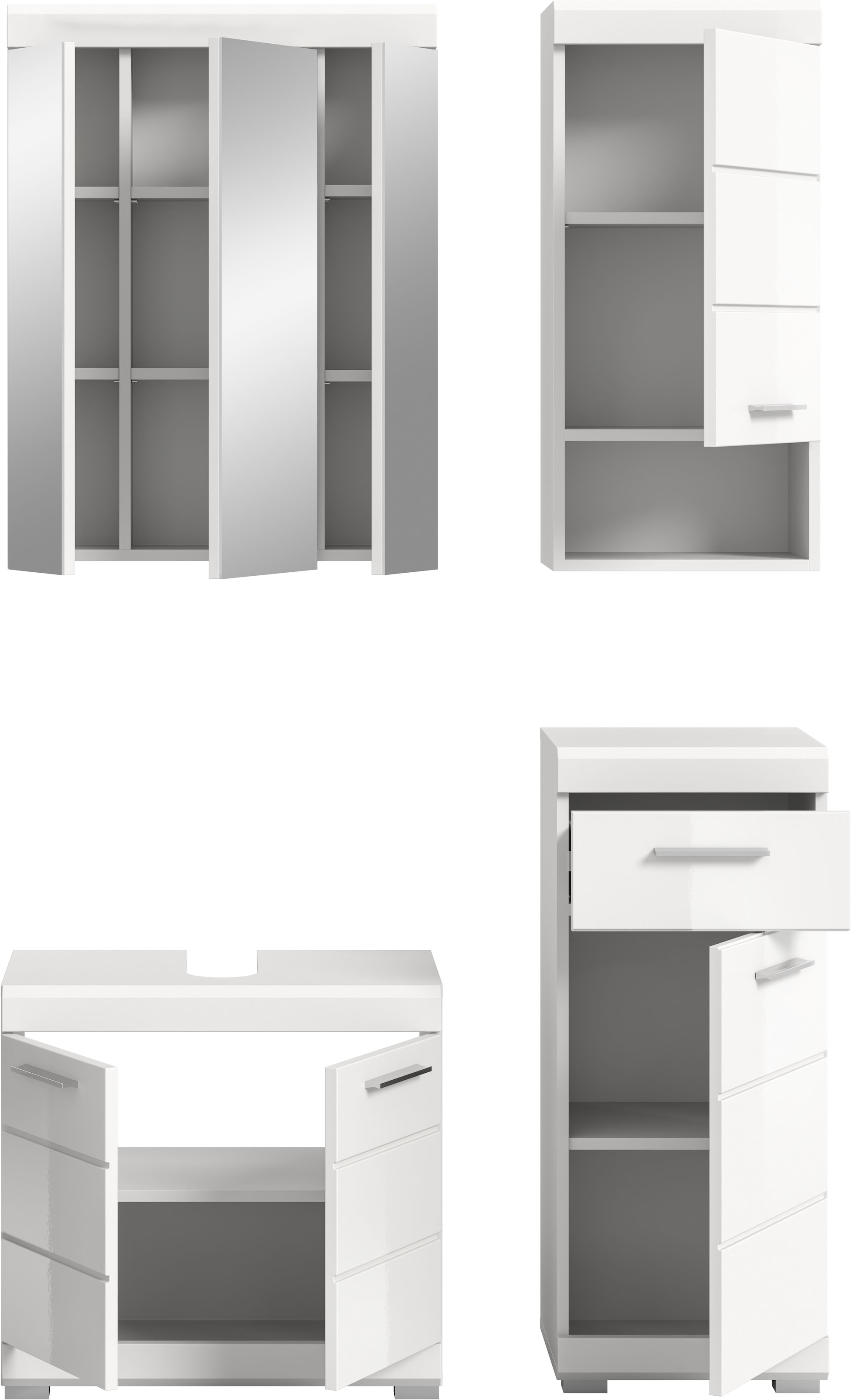 welltime Ensemble de meubles de salle de bain »Siena, 4 teilig, bestehend aus:« Set, TOPSELLER!, 4 cuis tlg.