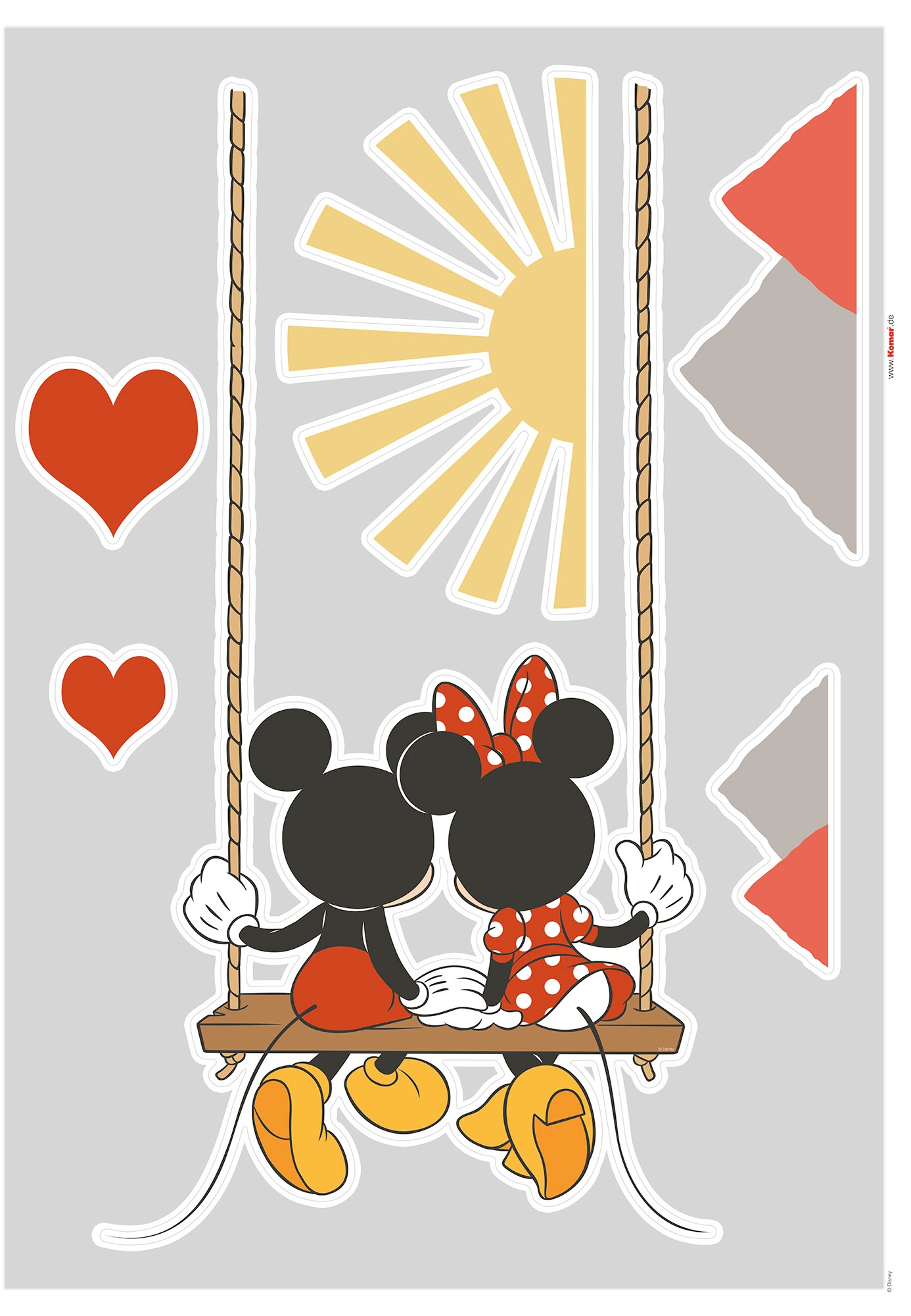 Wandtattoo »Mickey Swing«, (7 St.), 50x70 cm (Breite x Höhe), selbstklebendes Wandtattoo