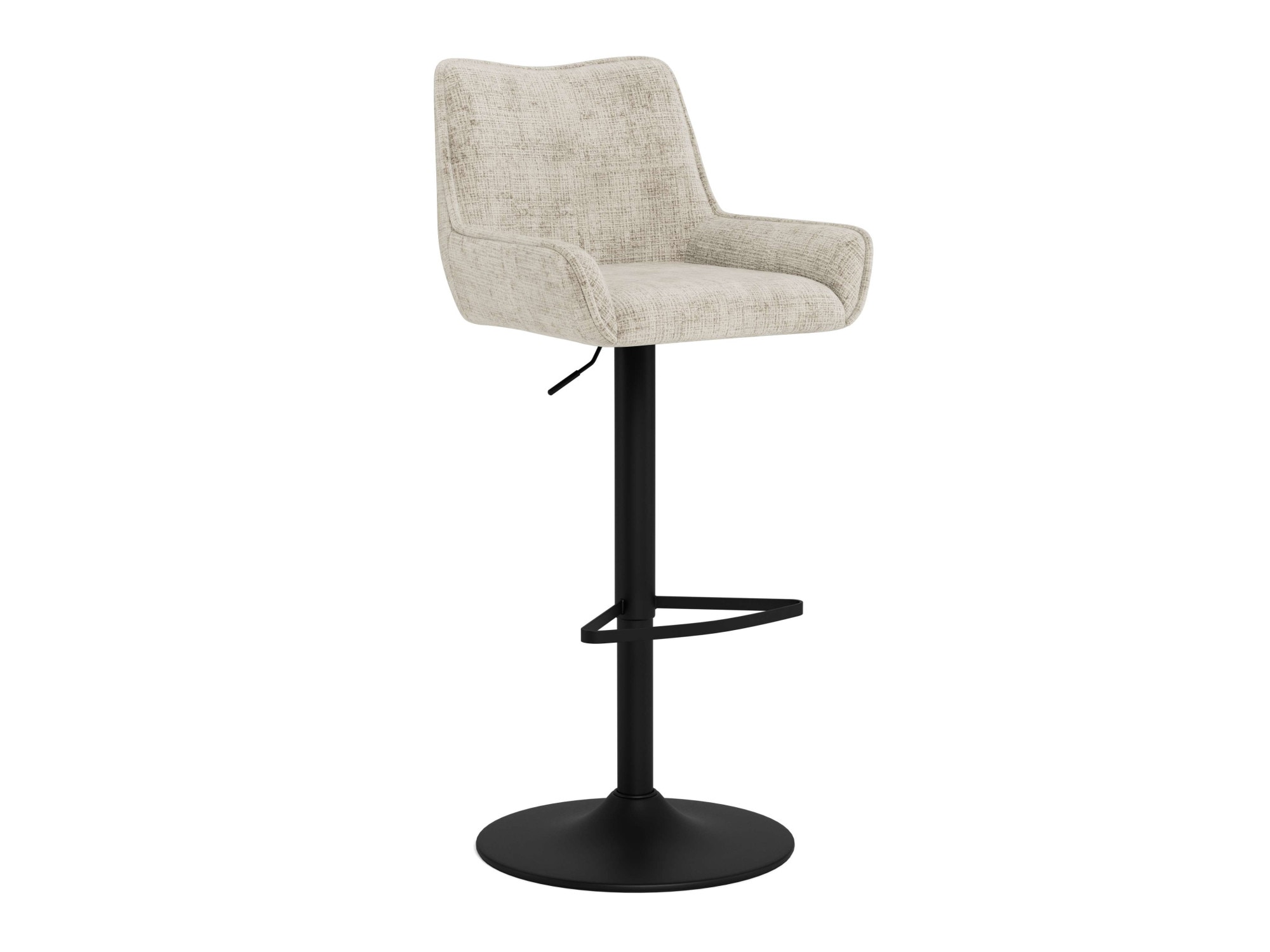 Image of ACTONA GROUP Barhocker "Eddie, Thekenhocker, Barstuhl mit Rückenlehne und Fussstütze" Set, 2, 2 Stk. tlg. Barhocker, Stoffbezug, geschwungene Form, Gaslift, Drehfunktion, FSC™
