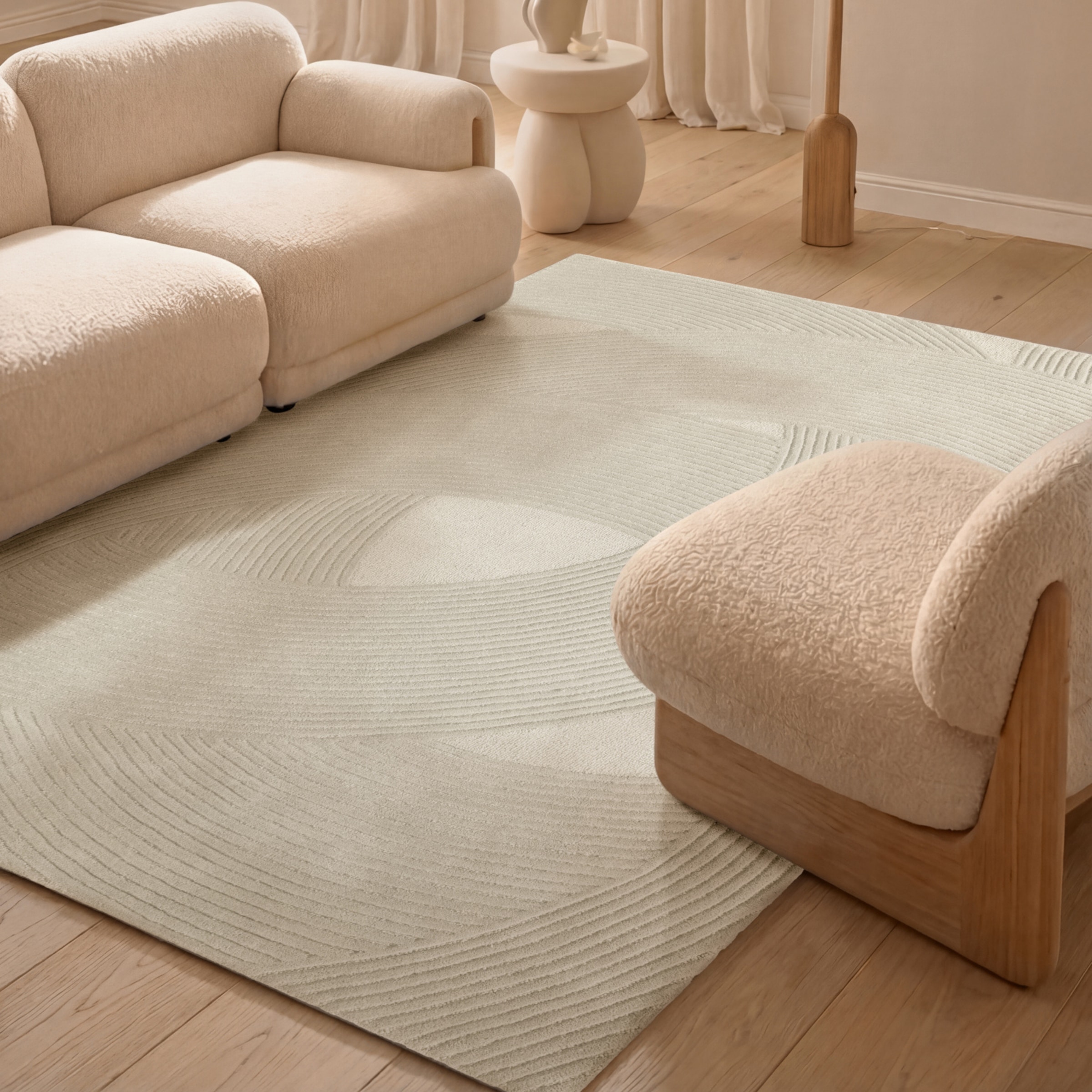 Ted Baker Tapis en laine »Victoria  , auch in rund« Rectangulaire 18 mm Höhe Naturteppich Wolle, Hoch-Tief-Design, Wohnzimmer, Schlafzimmer