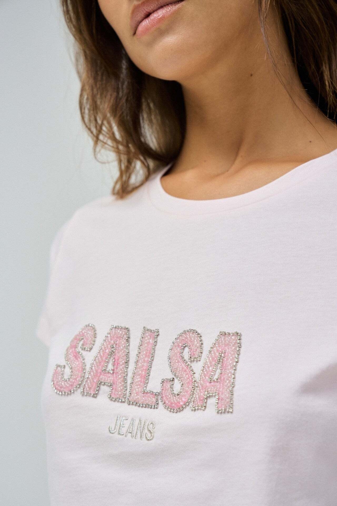 Salsa T-Shirt »Salsa Jeans T-Shirt Institutional Beaded Branding T-Shirt«