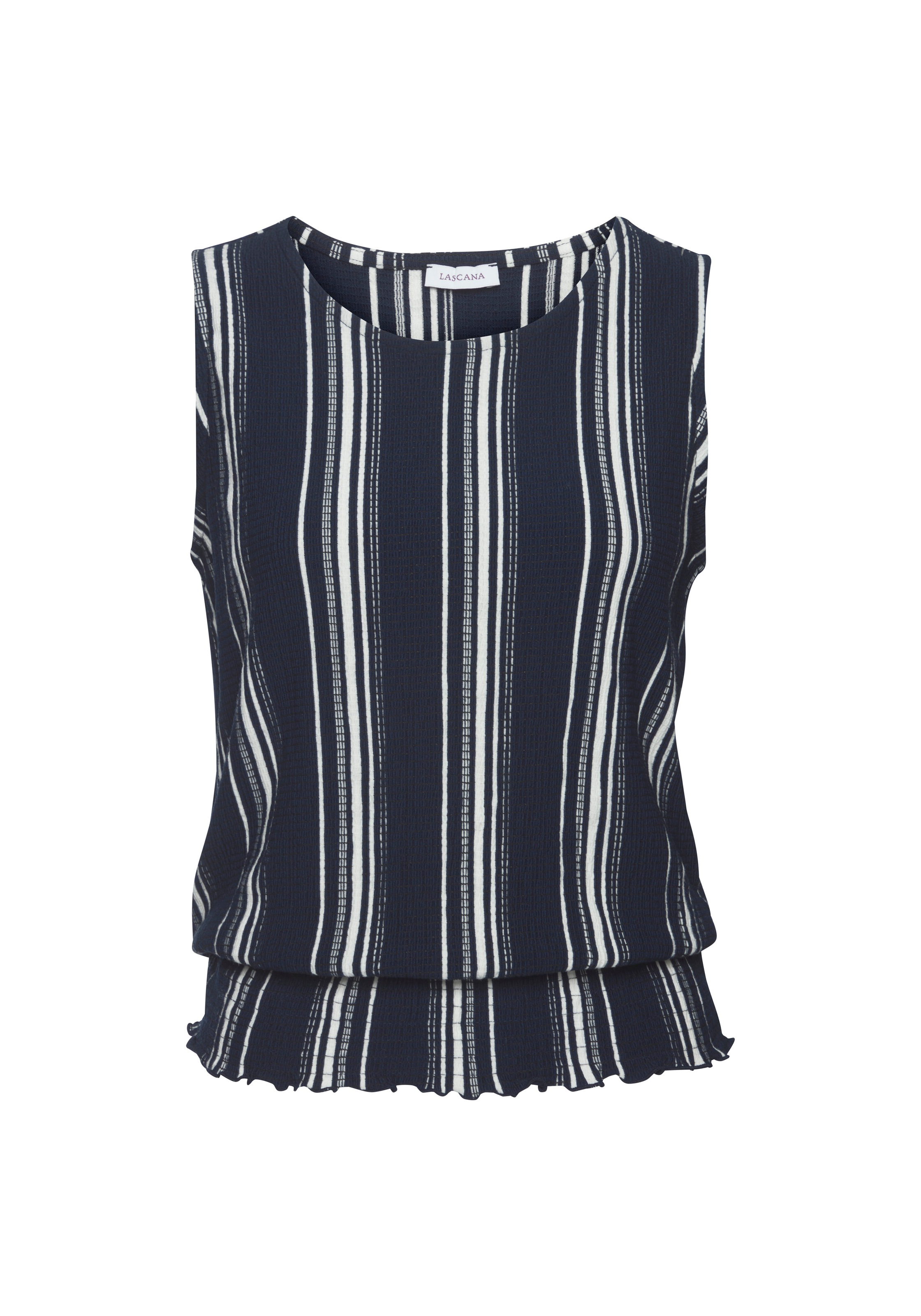 LASCANA Tanktop aus strukturierter Ware, sommerliches Top mit Streifen