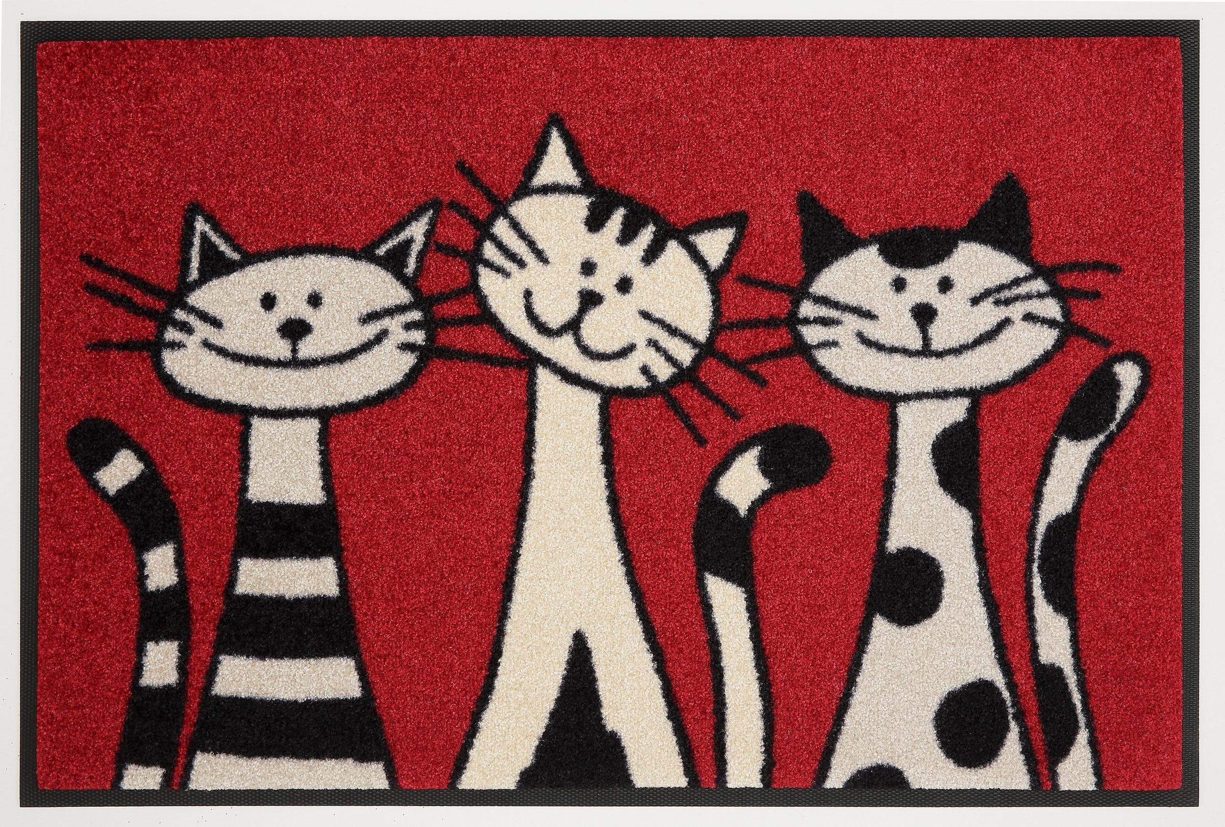 wash+dry by Kleen-Tex Fussmatte »Three Cats«, rechteckig, Schmutzfangmatte, Motiv Katzen, rutschhemmend, waschbar