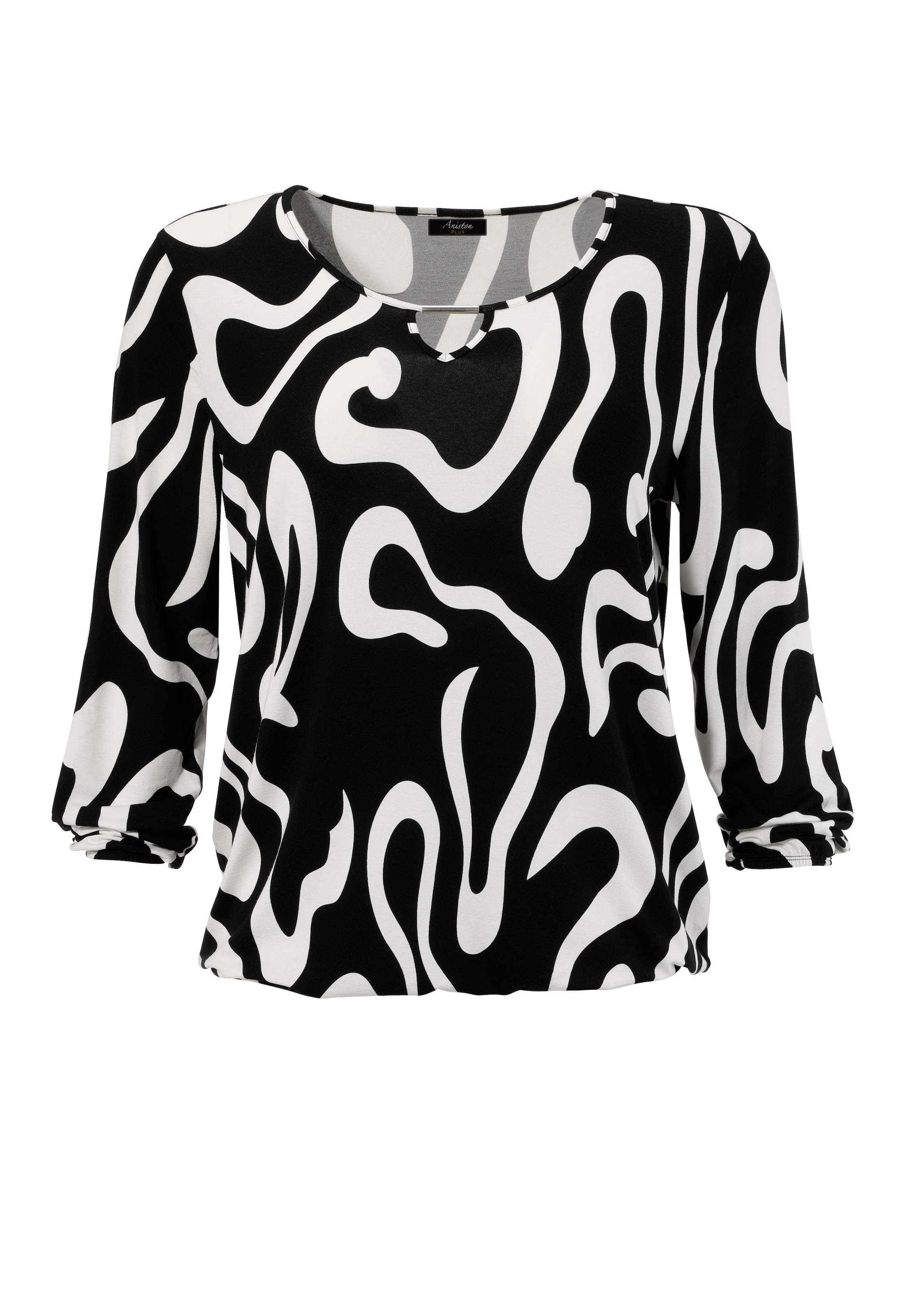 Aniston PLUS Langarmshirt, mit grossflächigem, grafischen Druck