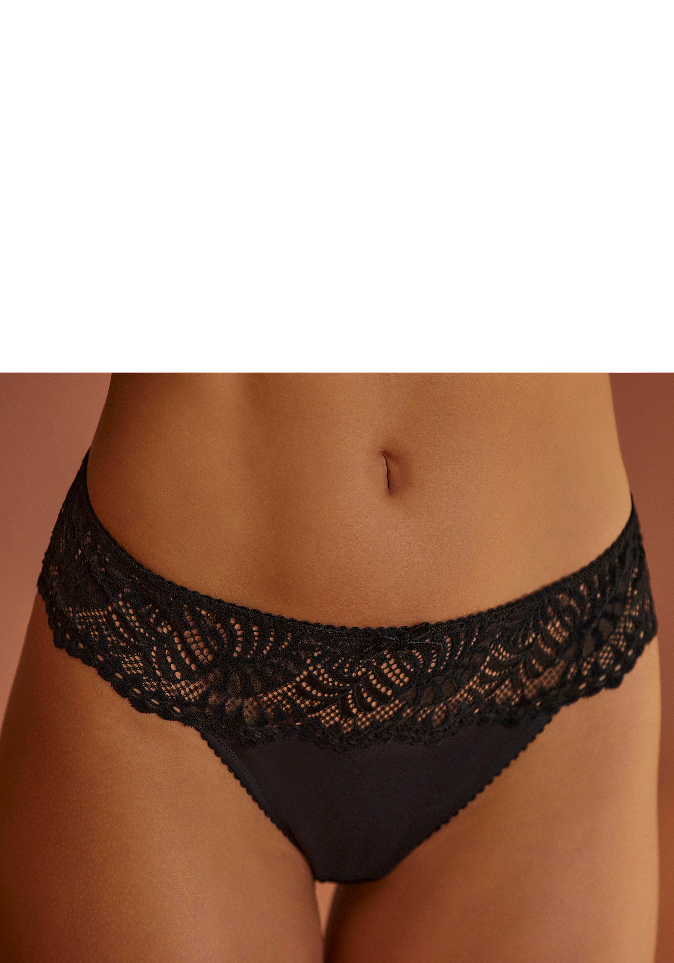 LASCANA String, mit Bund aus dezent transparenter Spitze kaufen
