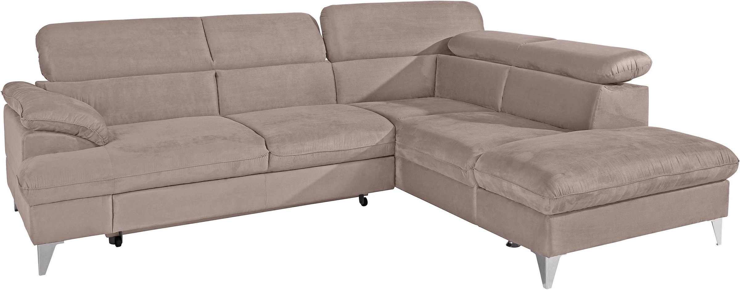 COTTA Polstergarnitur »Caluso L-Form«, Set bestehend aus: Ecksofa mit Kopfteilverstellung & Hocker
