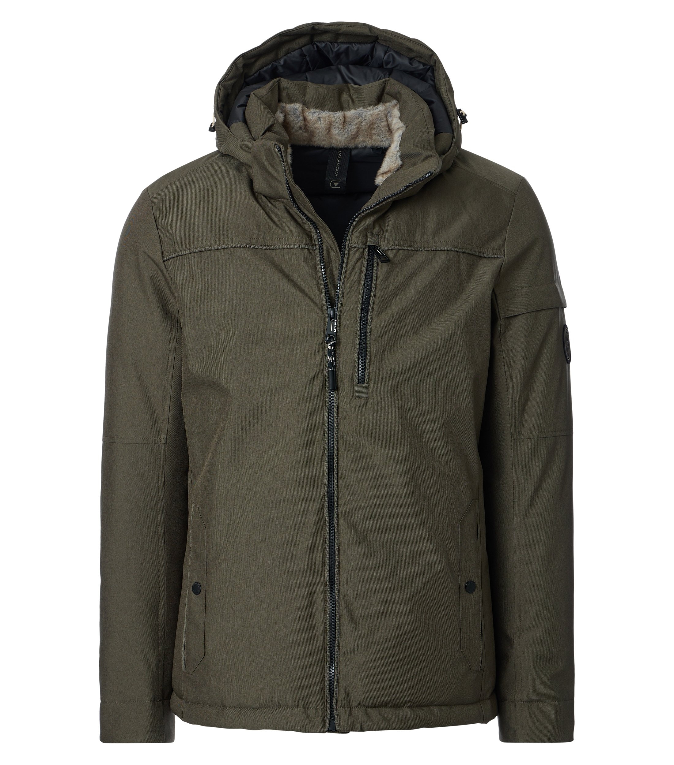 CASAMODA Veste d'hiver avec capuche avec capuche et fermeture éclair
