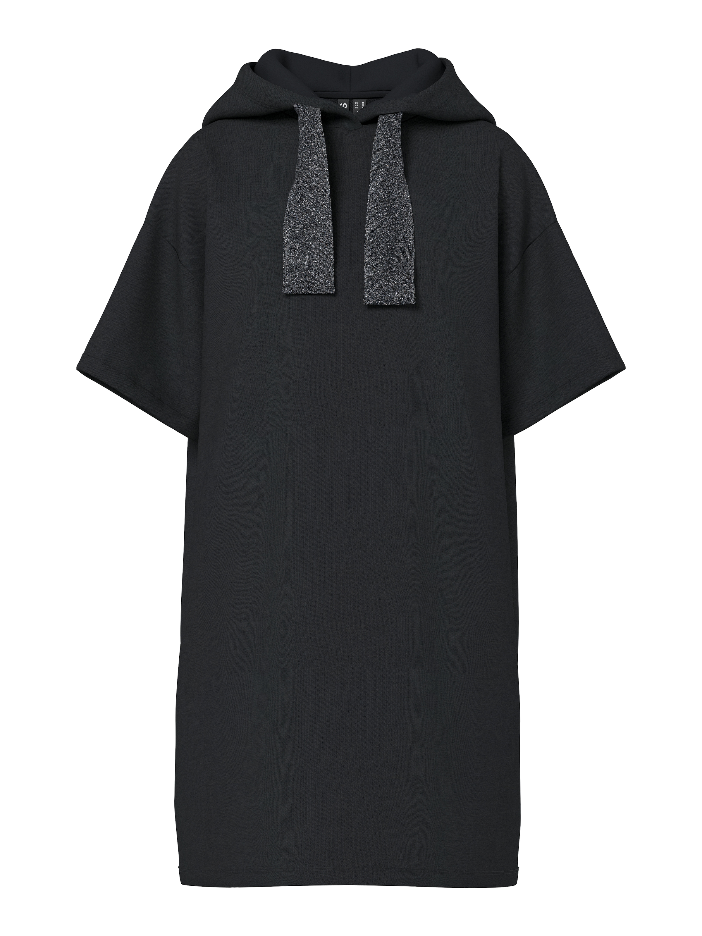 Image of pieces Sweatkleid "PCCHILLI SUMMER 2/4 DRESS SWT NOOS UB BC" mit Kapuze und kontrastfarbenem Kordelzug