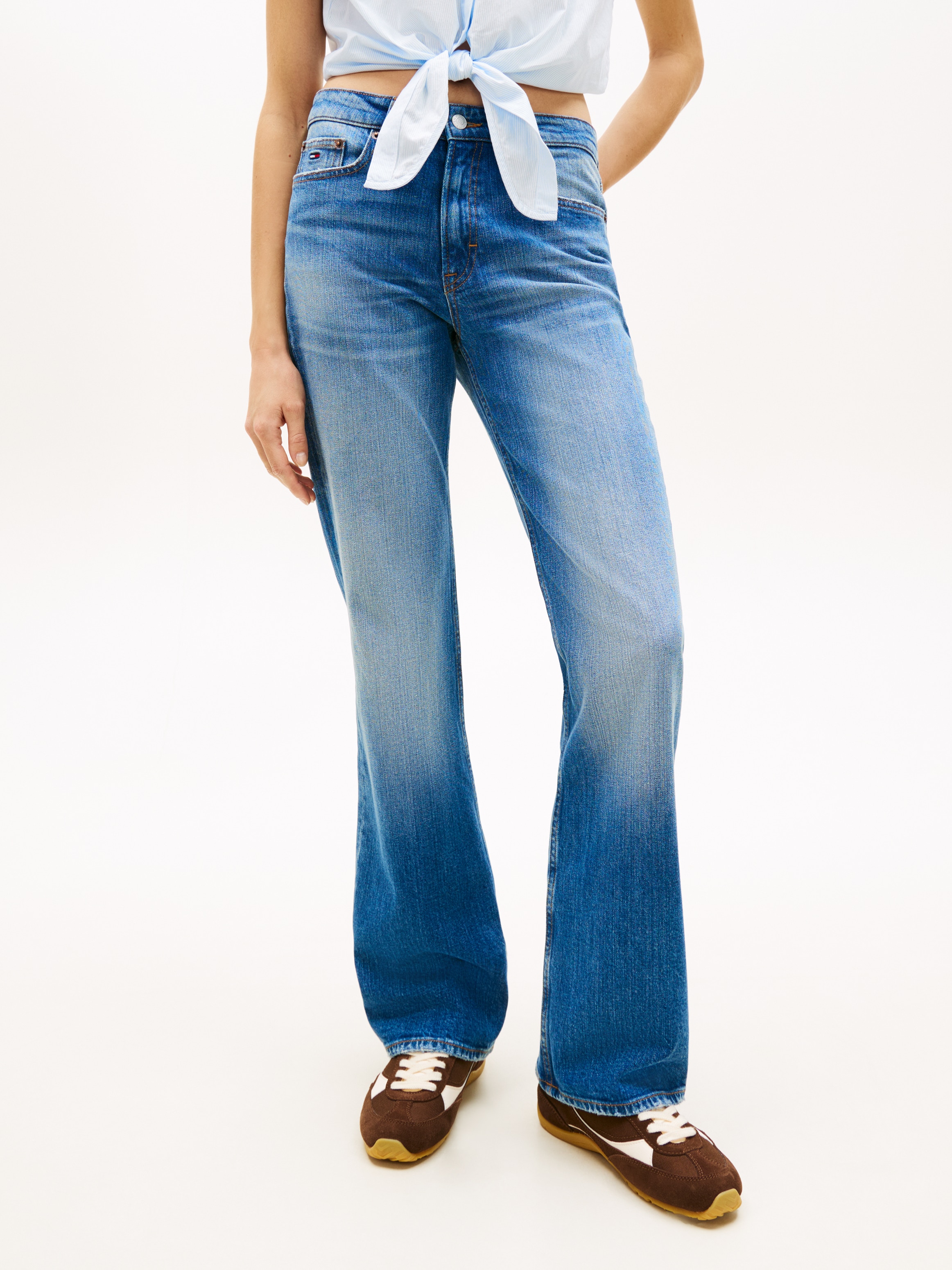 Image of Tommy Jeans Bootcut-Jeans "CLEO MID BOOTCUT" im Baumwoll-Mix, Mid Waist