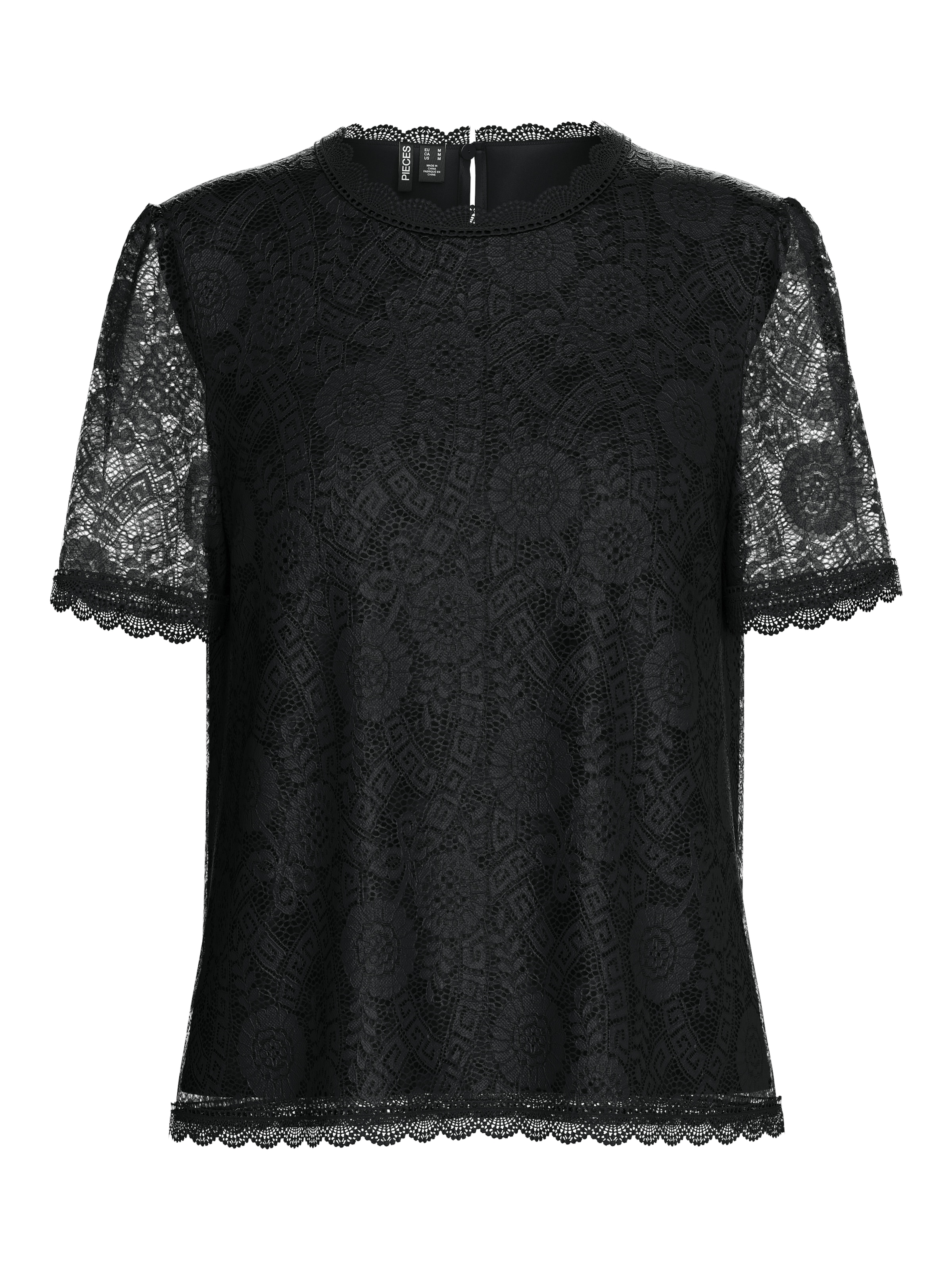 pieces Spitzenshirt »PCOLLINE SS LACE TOP WVN NOOS«