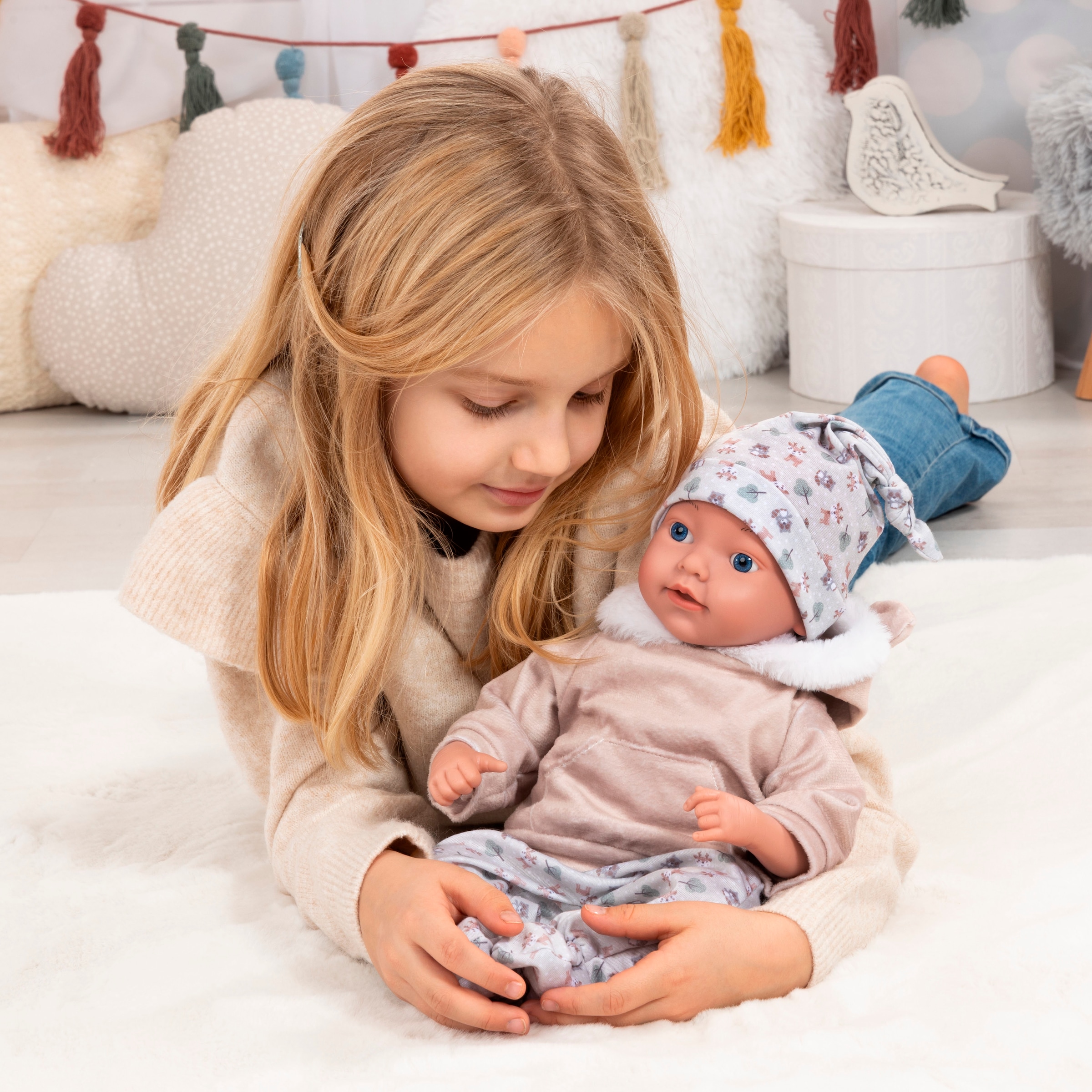 Bayer Babypuppe »Reborn Baby, 38 cm braun«