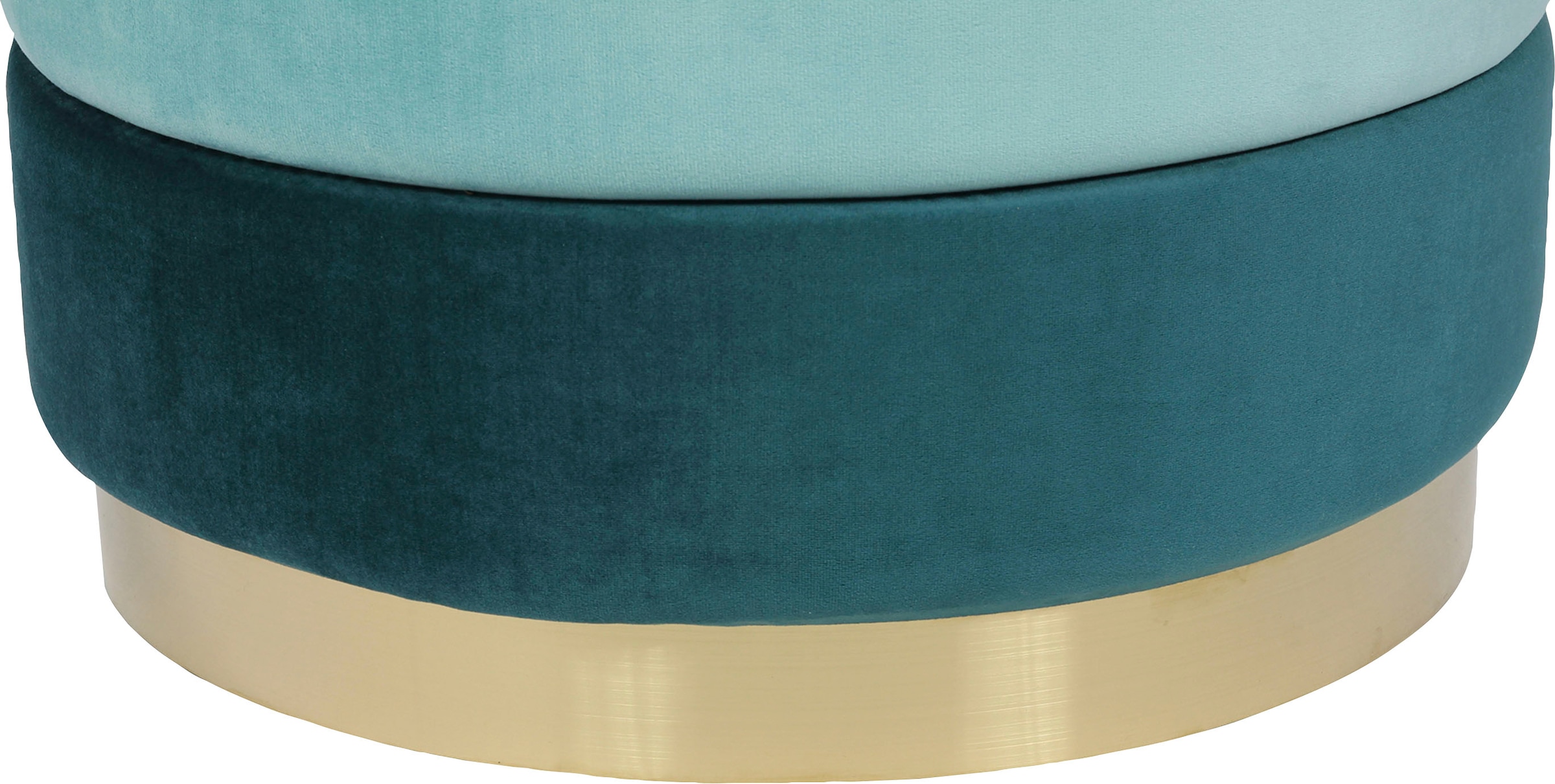 Kayoom Sitzhocker »Hocker Elyse, Edler Touch durch goldfarbenenen Sockel«, (1 St.), samtweich, hochwertig, Perfekt aufeinander abgestimmte Farben