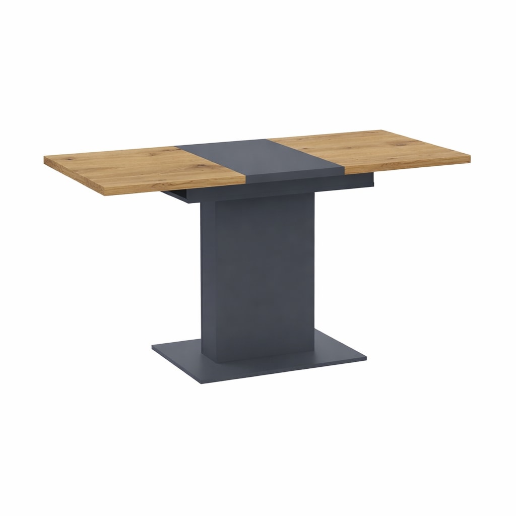 GOODproduct Table de salle à manger »Boston, Säulentisch, Speisetisch, Küchentisch, ausziehbar bis 150 cm« Place pour jusqu'à 6 personnes, extensible grâce à une rallonge