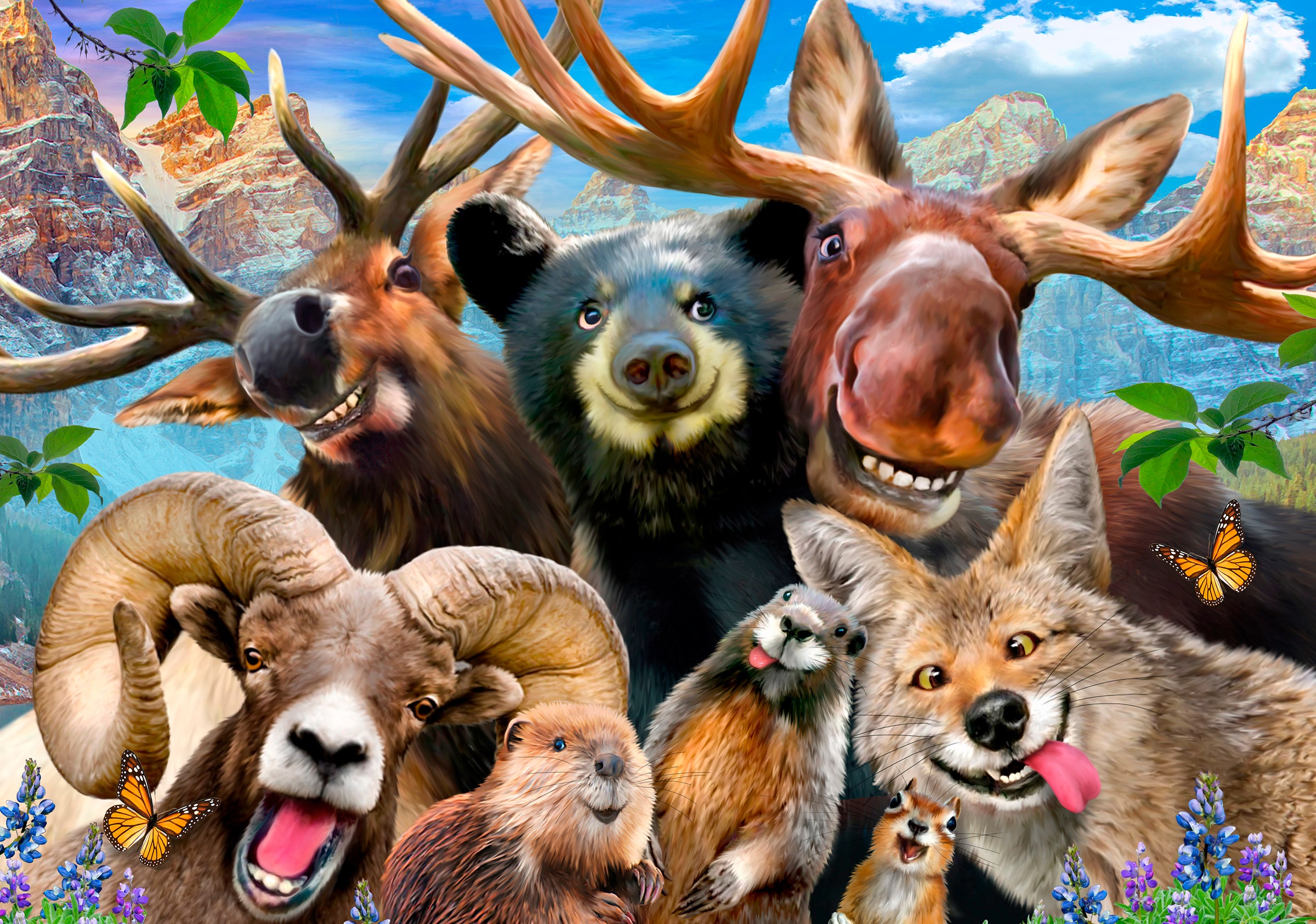 Image of Consalnet Papiertapete »TIER-SELFIES«, grafisch, in verschiedenen Grössen bei Ackermann Versand Schweiz