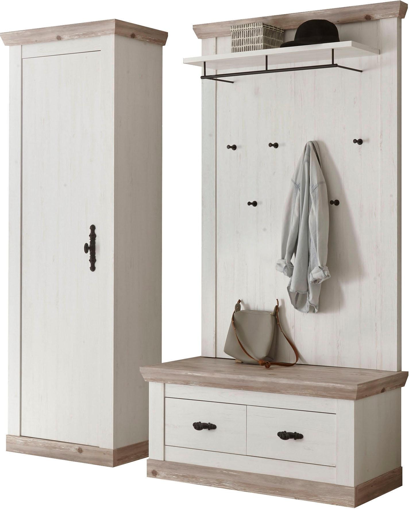 Image of Home affaire Garderoben-Set "Florenz, moderne Garderobe, Komplettset im Landhausstil" 3 Stk. tlg.