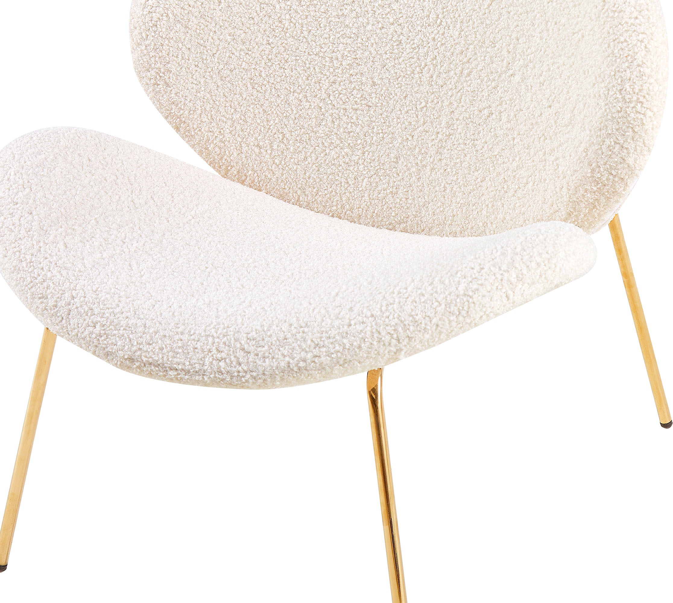 Kayoom Polsterstuhl »Stuhl Jaden 125 2er-Set, im angesagten Stoff mit dem Kräusel-Effekt«, (Set), 2 St., Ästhetisch minimalistisches Design, Bouclé Stoff, breites Sitzen