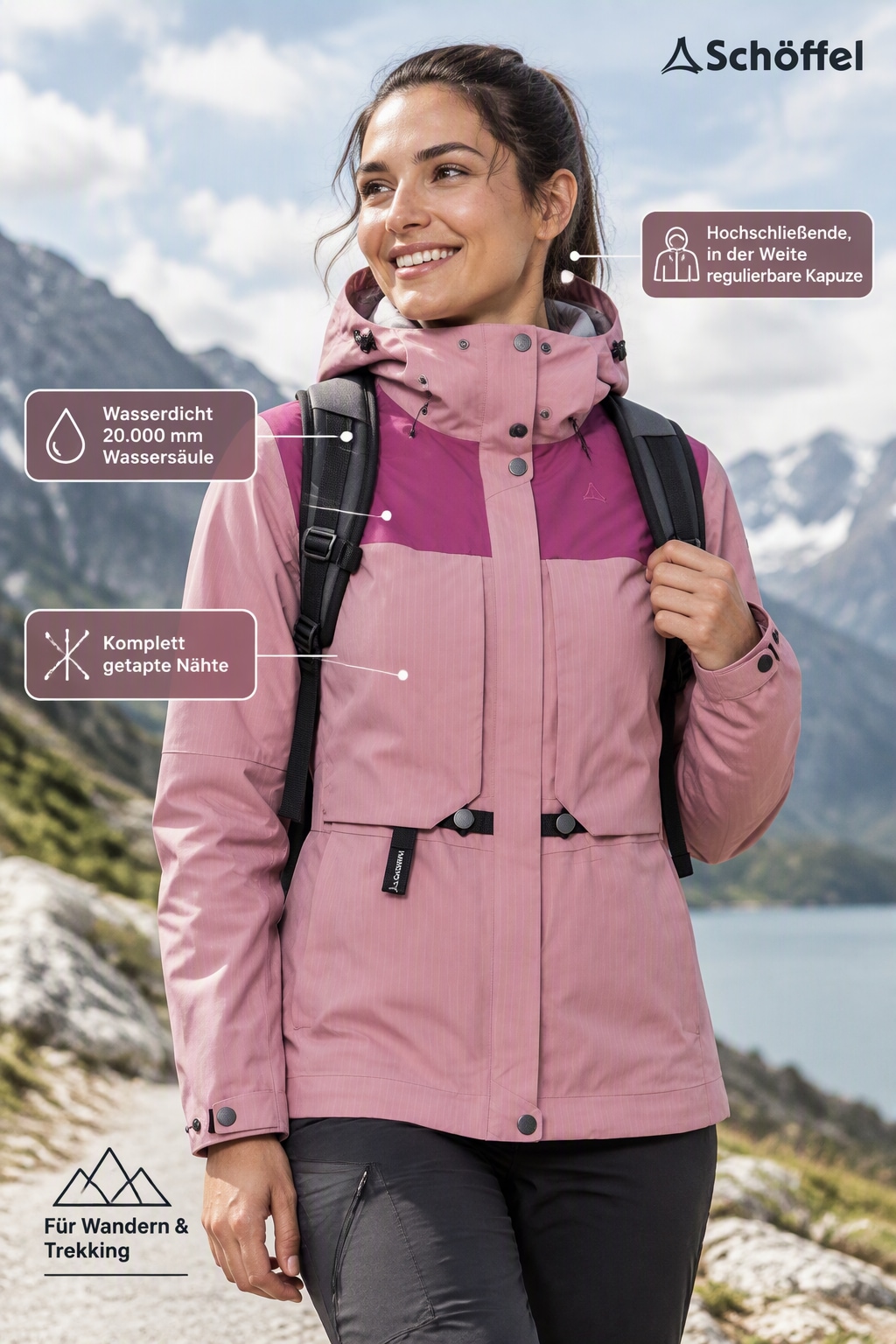 Schöffel Veste de trekking imperméable et coupe-vent, respirant, coutures soudées, super détails