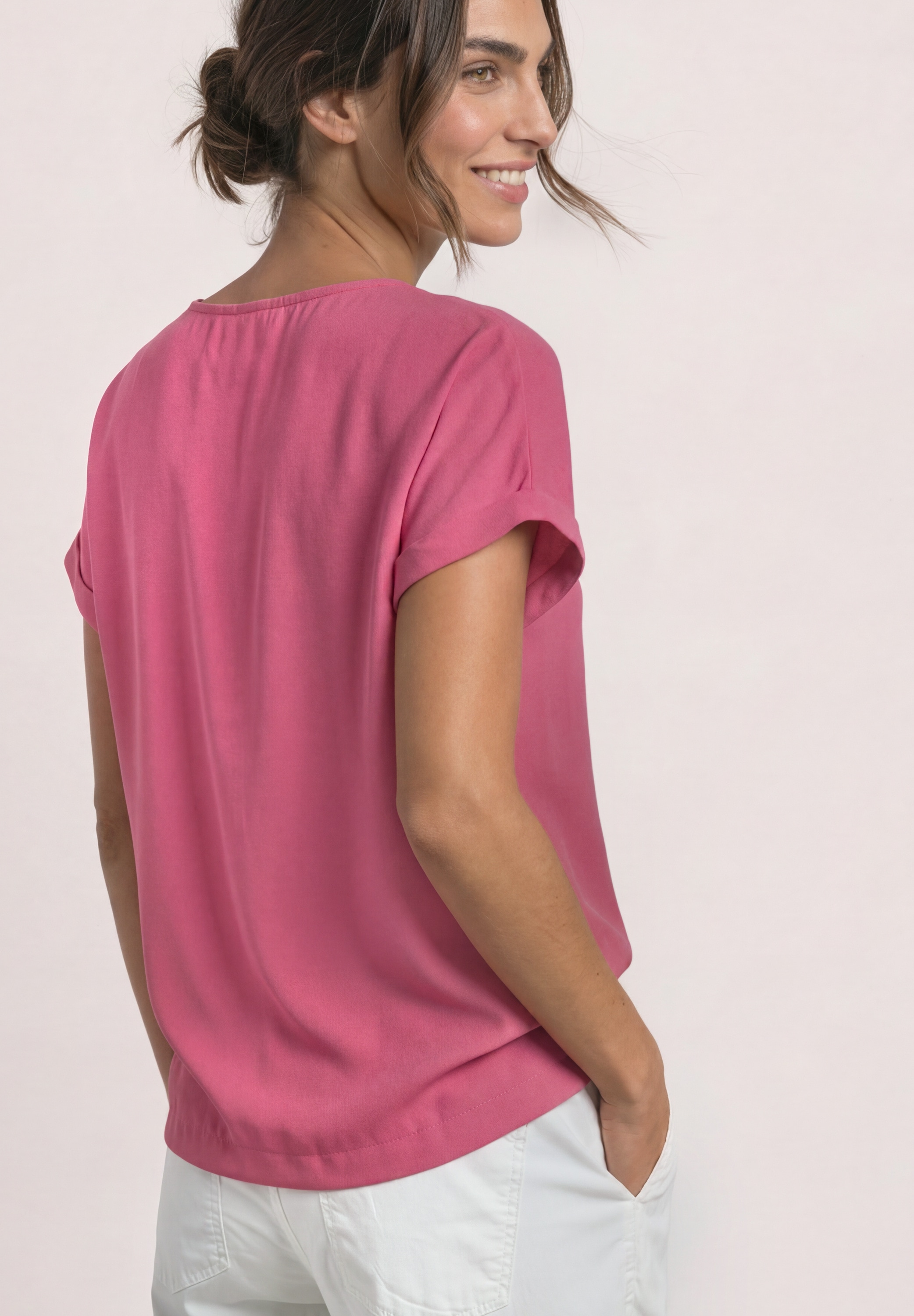 STREET ONE Shirttop 2-in-1 Sommershirt aus Chiffon mit Boat Neck