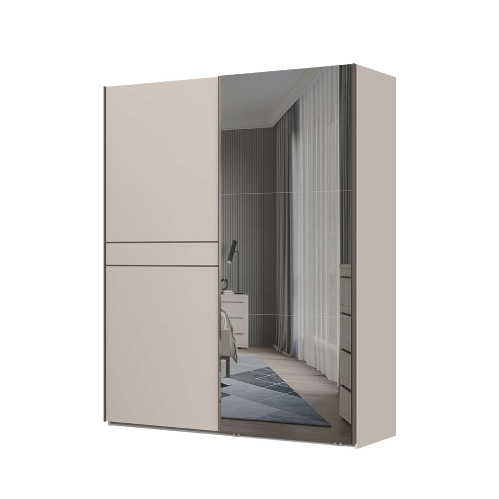 Image of GOODproduct Schwebetürenschrank "Opera Kleiderschrank, Schlafzimmerschrank, Garderobe, Schrank" UV lackiert, Soft Close Funktion, Spiegel, Höhenverstellbare Füsse