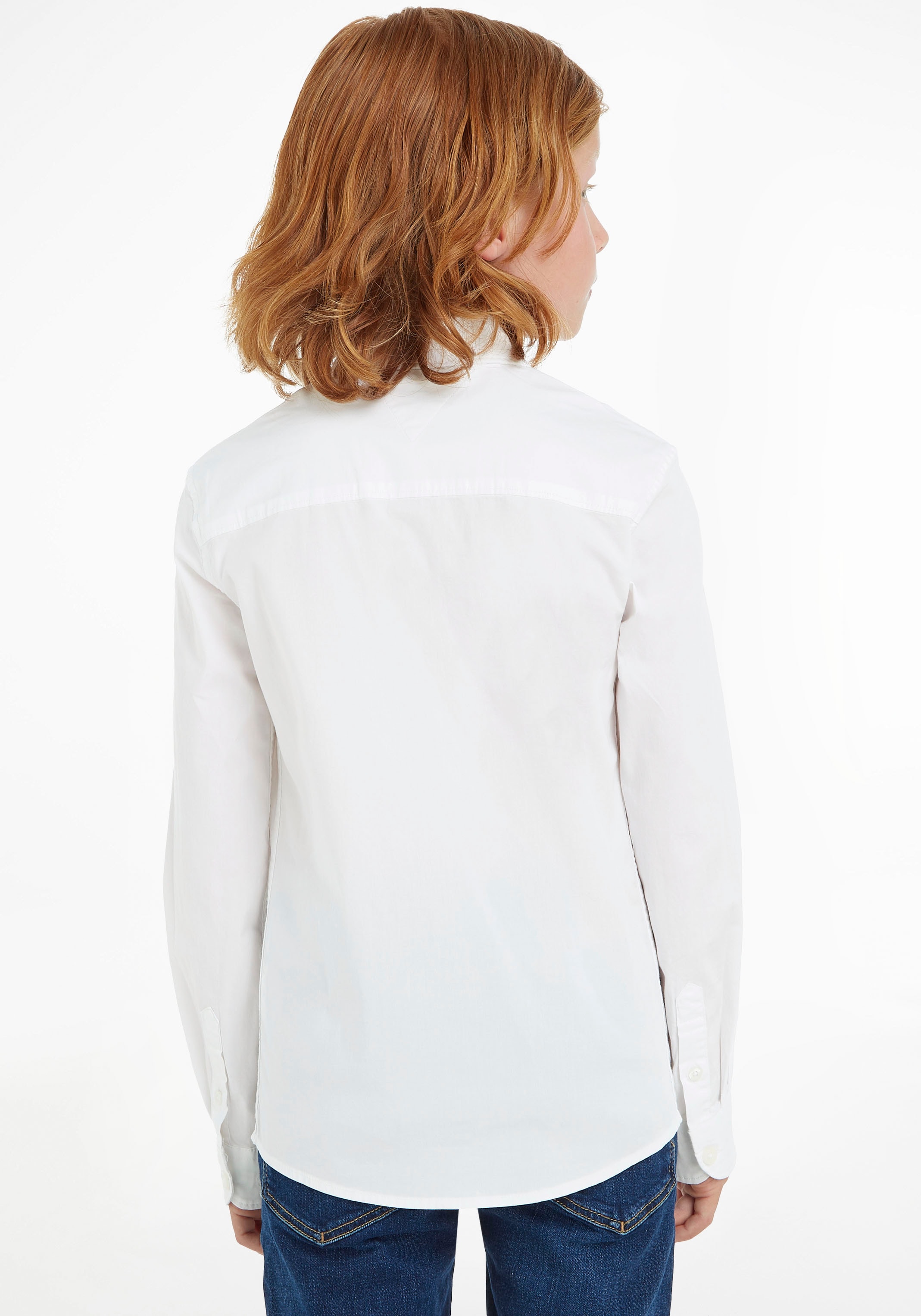 Tommy Hilfiger Chemise à manches longues »SOLID STRETCH POPLIN SHIRT L/S« pour garçons