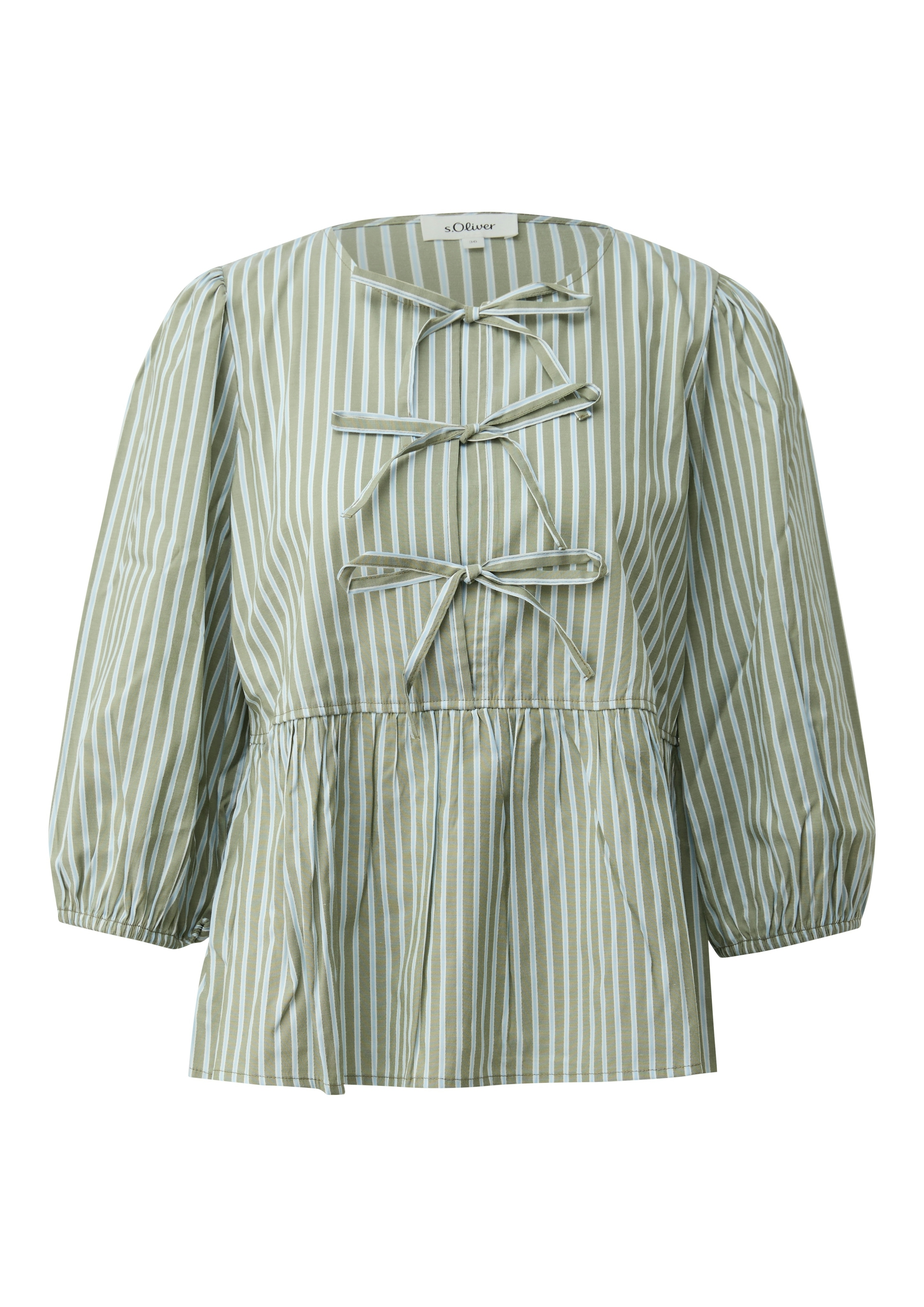 Image of s.Oliver Schlupfbluse 3/4-Arm-Bluse im Streifen-Look und mit Schleifen