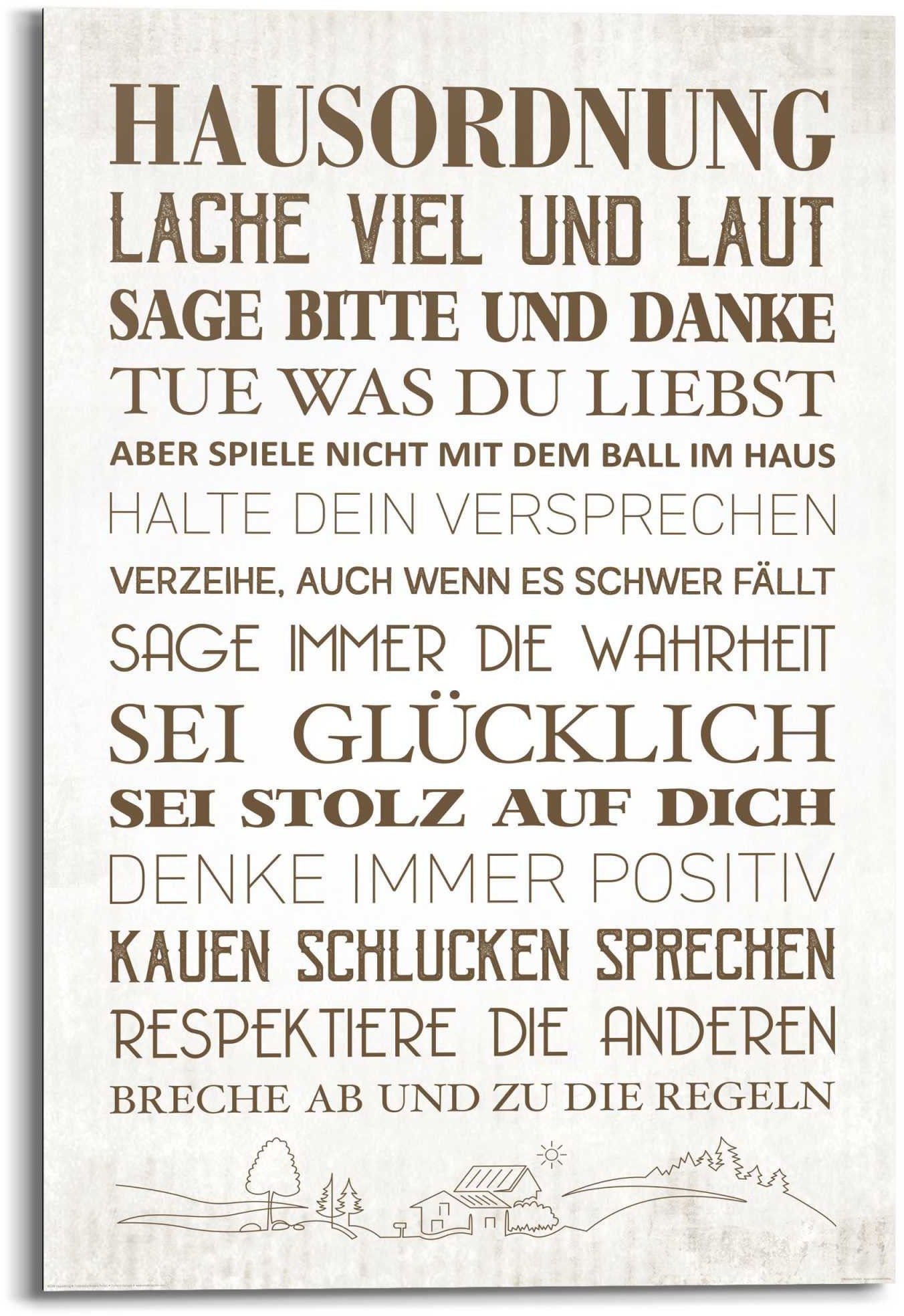 Image of Reinders! Wandbild »Wandbild Hausordnung Familien - Zuhause - Glück - Positiv«, Schriftzug, (1 St.) bei Ackermann Versand Schweiz
