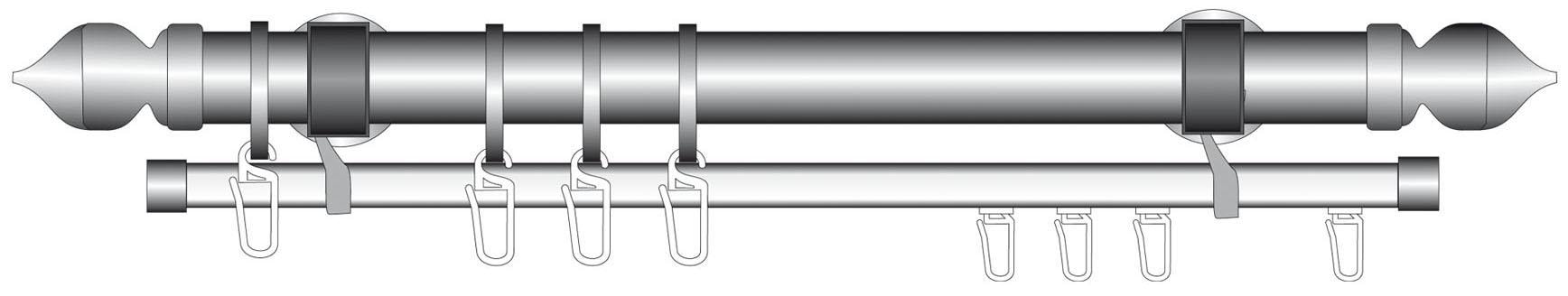 Liedeco U-Schiene »U-STORELAU01GS« 1 läufig-läufig Fixmass