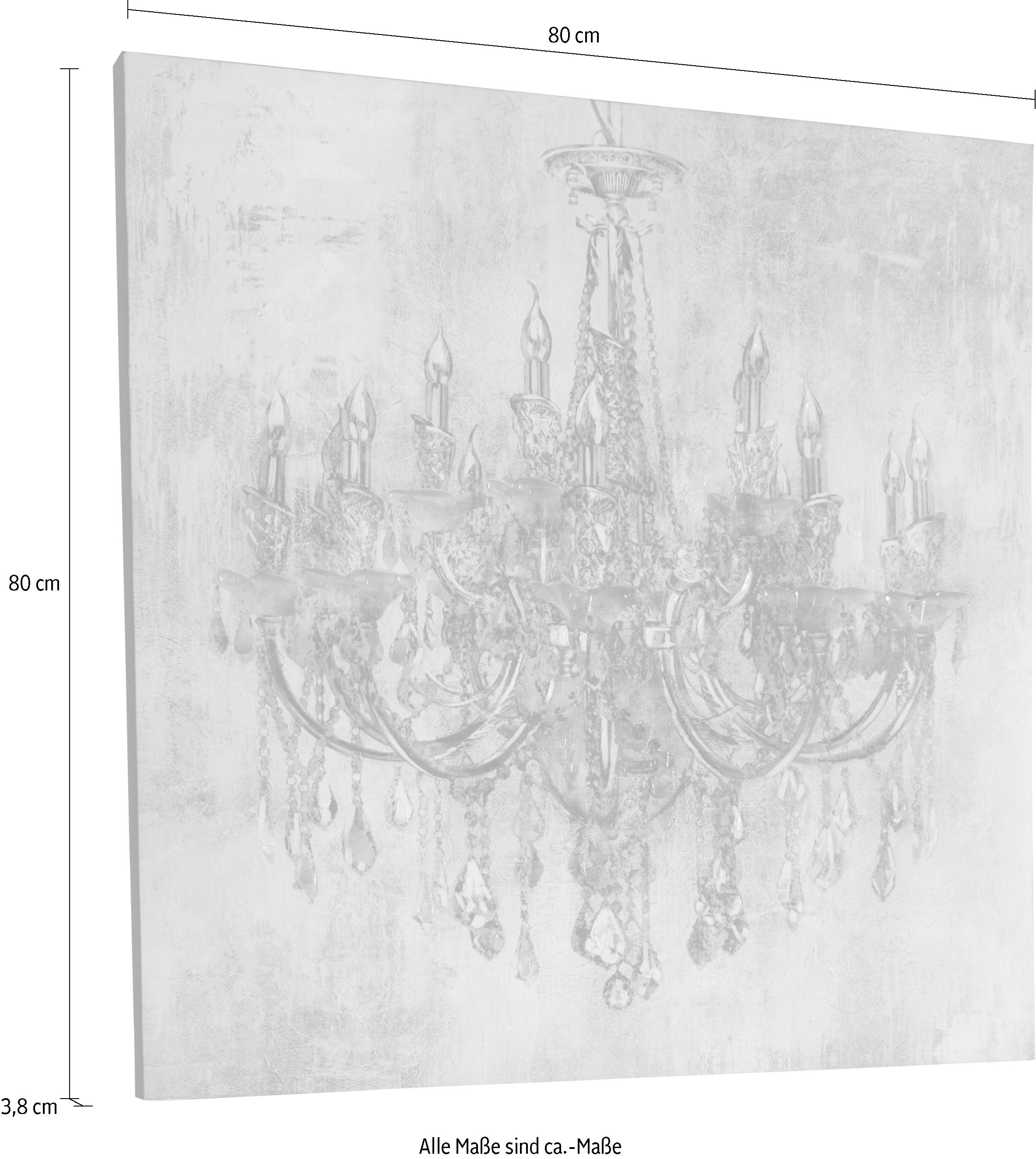 Myflair Möbel & cm, Kronleuchter, kaufen jetzt Leinwand, Wohnzimmer Accessoires auf Motiv Bild Ölbild 80x80 »Candela«, Gemälde