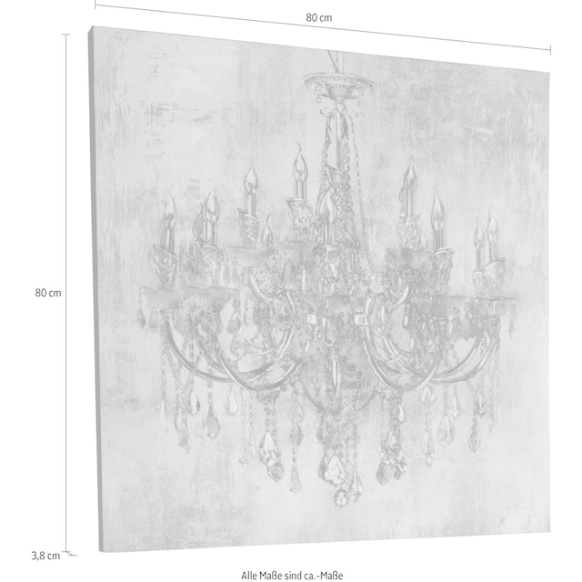 Myflair Möbel & Accessoires Ölbild »Candela«, Gemälde, Bild auf Leinwand,  Motiv Kronleuchter, 80x80 cm, Wohnzimmer jetzt kaufen