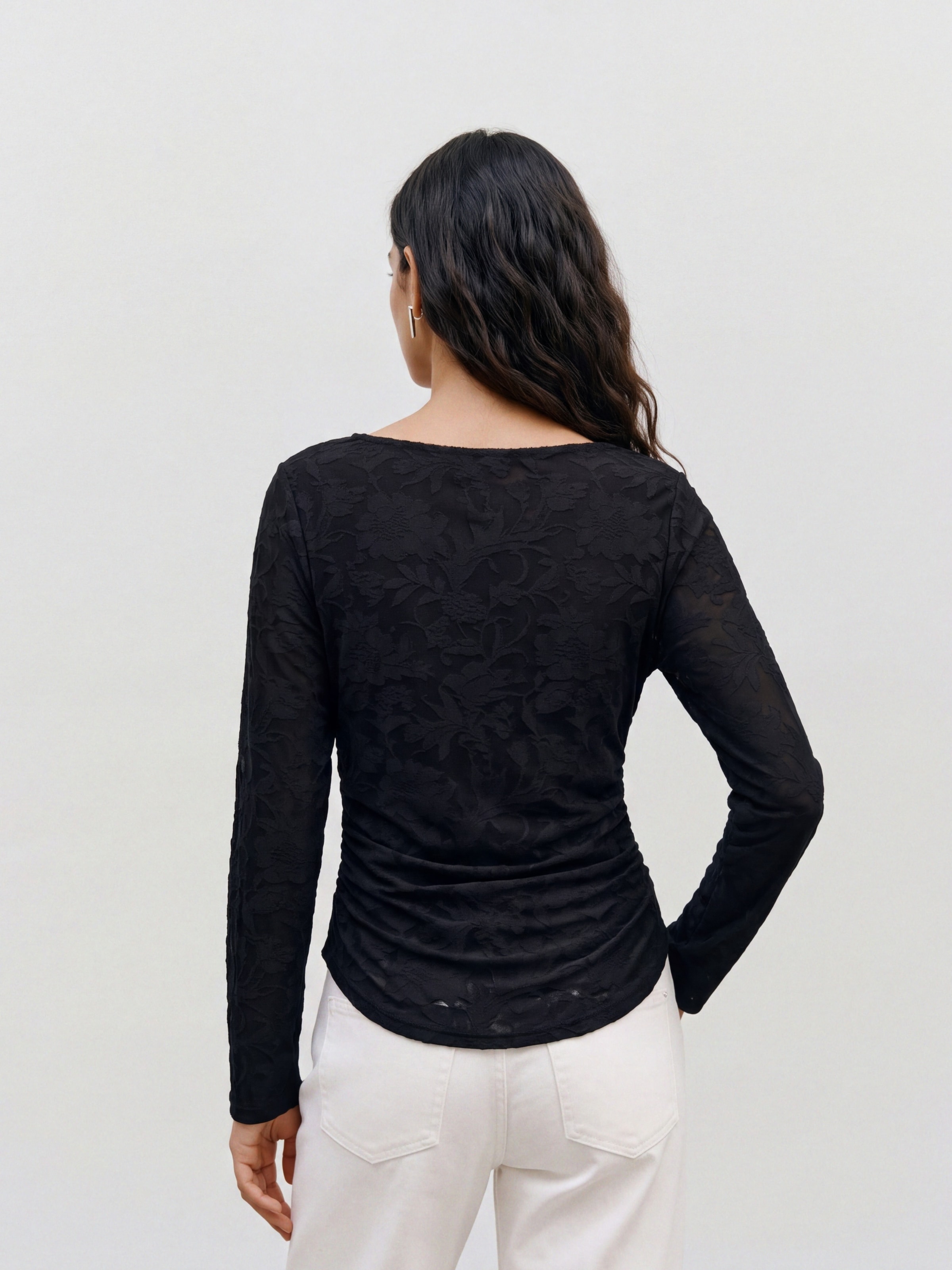 Vero Moda T-shirt à manches longues »VMLAYLA LS GATHERING TOP JRS NOOS« mélange de matériaux, coupe régulière