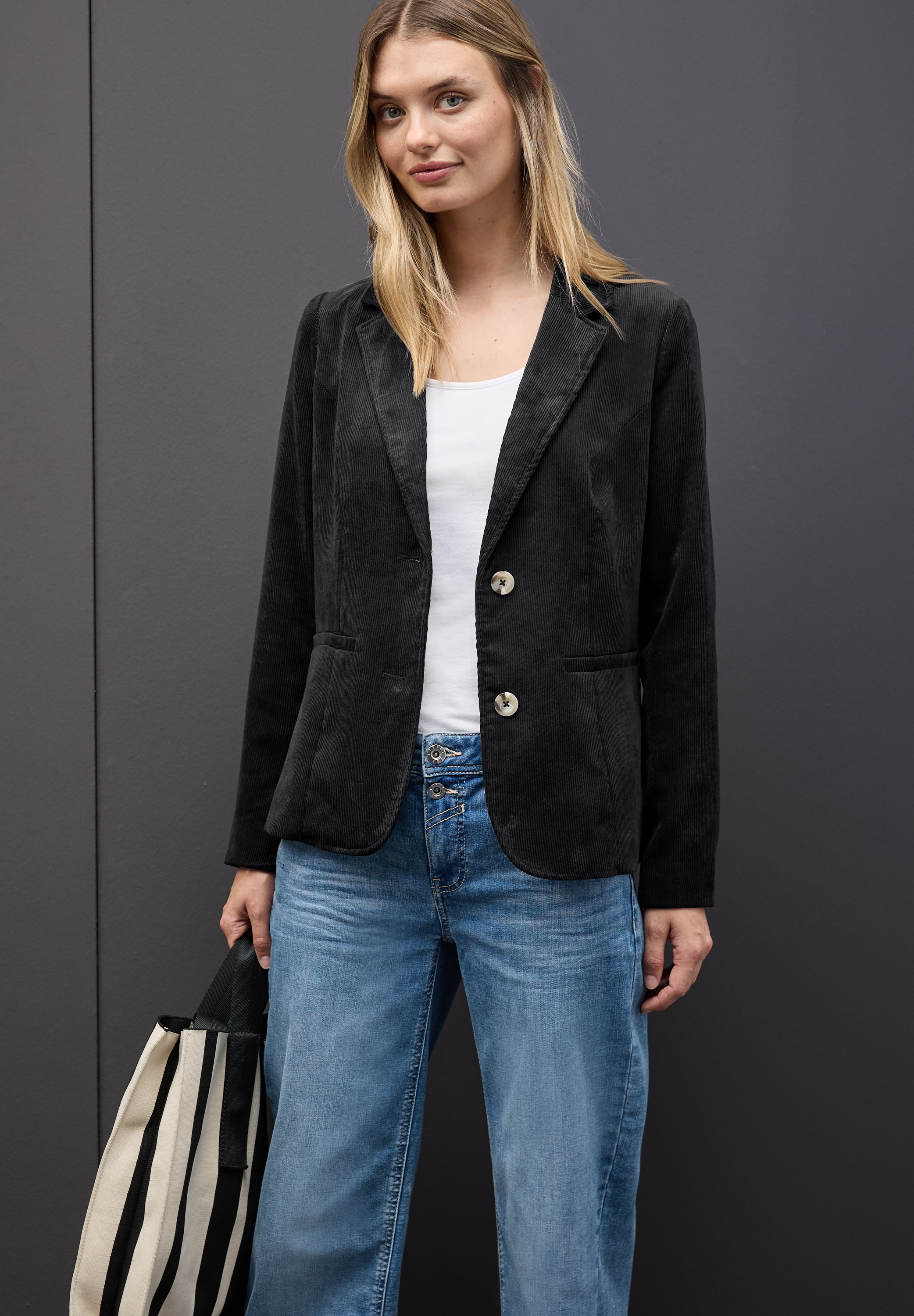 STREET ONE Kurzblazer mit Reverskragen und aus Cord