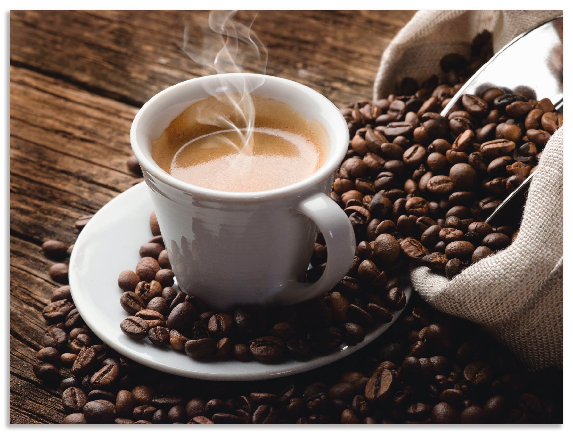Artland Wandbild »Heisser Kaffee - dampfender Kaffee«, Getränke, (1 St.),  als Alubild, Leinwandbild, Wandaufkleber oder Poster in versch. Grössen  bequem kaufen