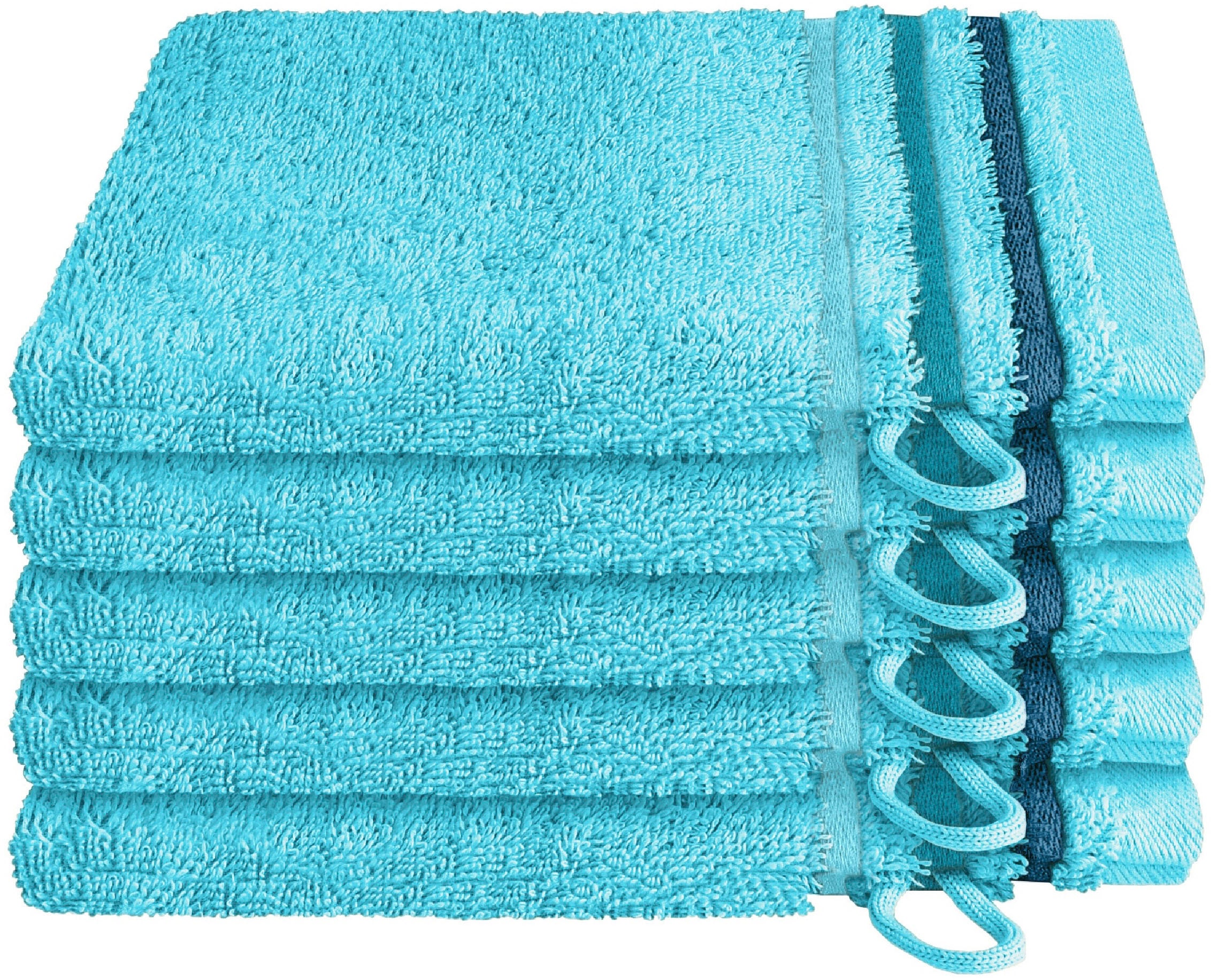 Waschhandschuh »Skyline Color aus 100 % Baumwolle mit eleganter Streifenbordüre«, (5...
