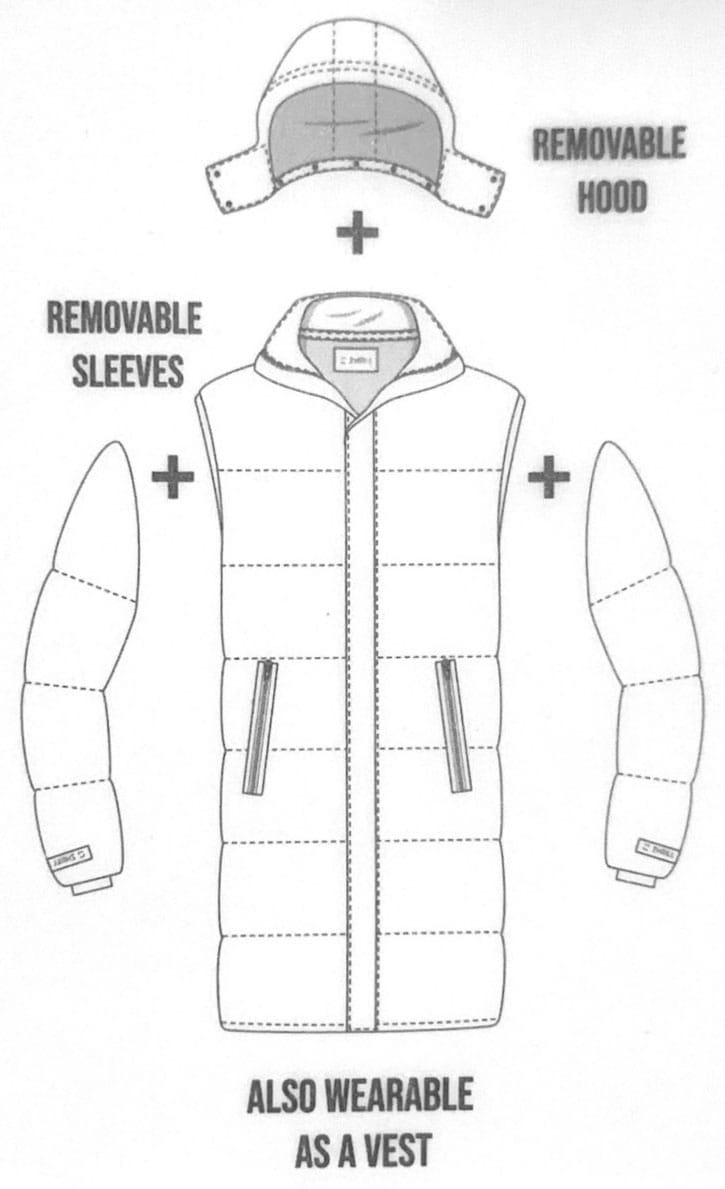 Zhrill Manteau matelassé »2 in 1 Mantel und Weste« Kapuze abnehmbar