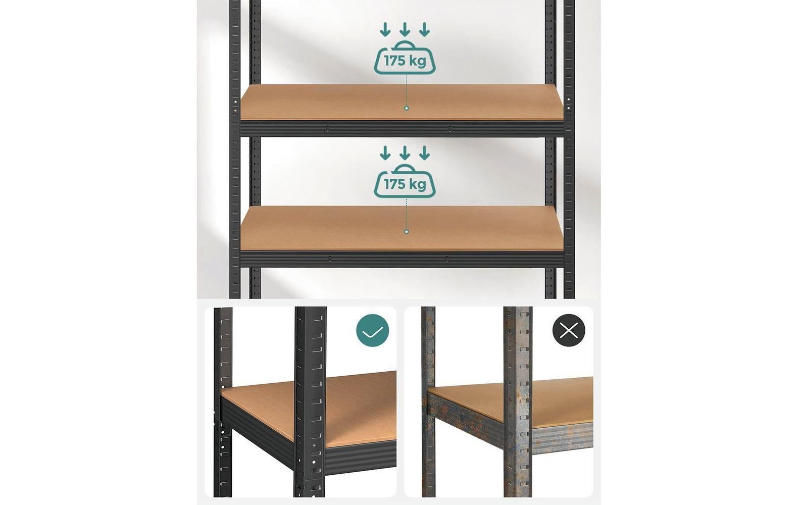SONGMICS Regal »5 Ablagen Schwarz«