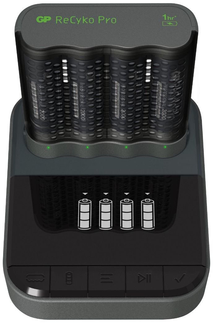 GP Batteries USB-Ladegerät »GP ReCyko P461«, mit 4 Steckplätzen für NiMH-Akkus, mit...