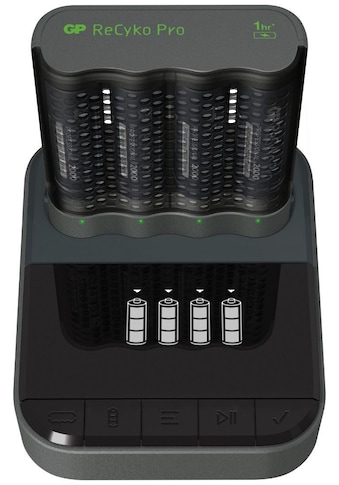 GP Batteries USB-Ladegerät »GP ReCyko P461«, mit 4 Steckplätzen für NiMH-Akkus, mit...