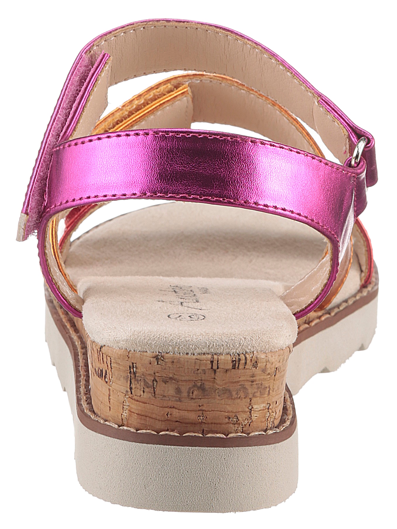 Aniston SHOES Keilsandalette, Sandale, Sommerschuh, Klettschuh, Metallic-Optik - NEUE KOLLEKTION