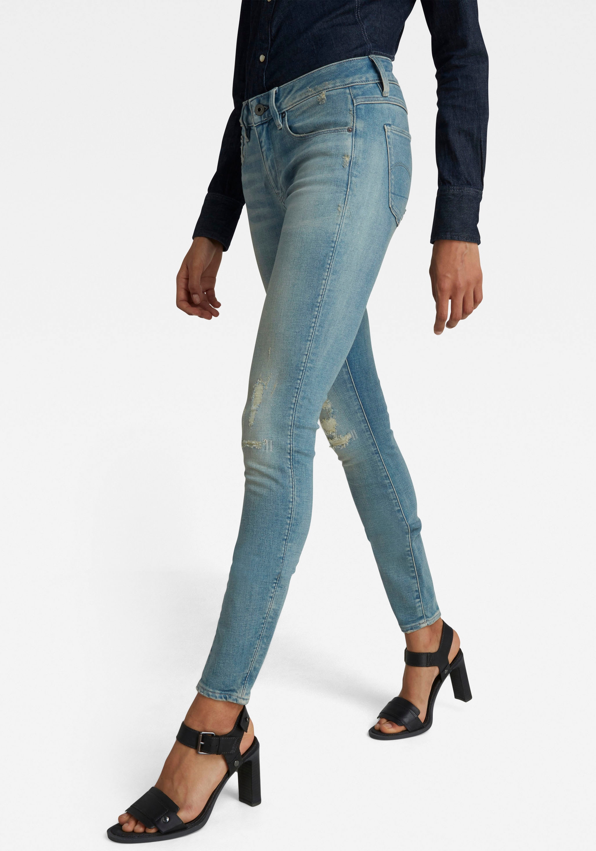 Image of G-Star RAW Skinny-fit-Jeans »3301 Mid Skinny Jeans«, figurbetonte Anordnung der Gesässtaschen für schöne Silhouette bei Ackermann Versand Schweiz