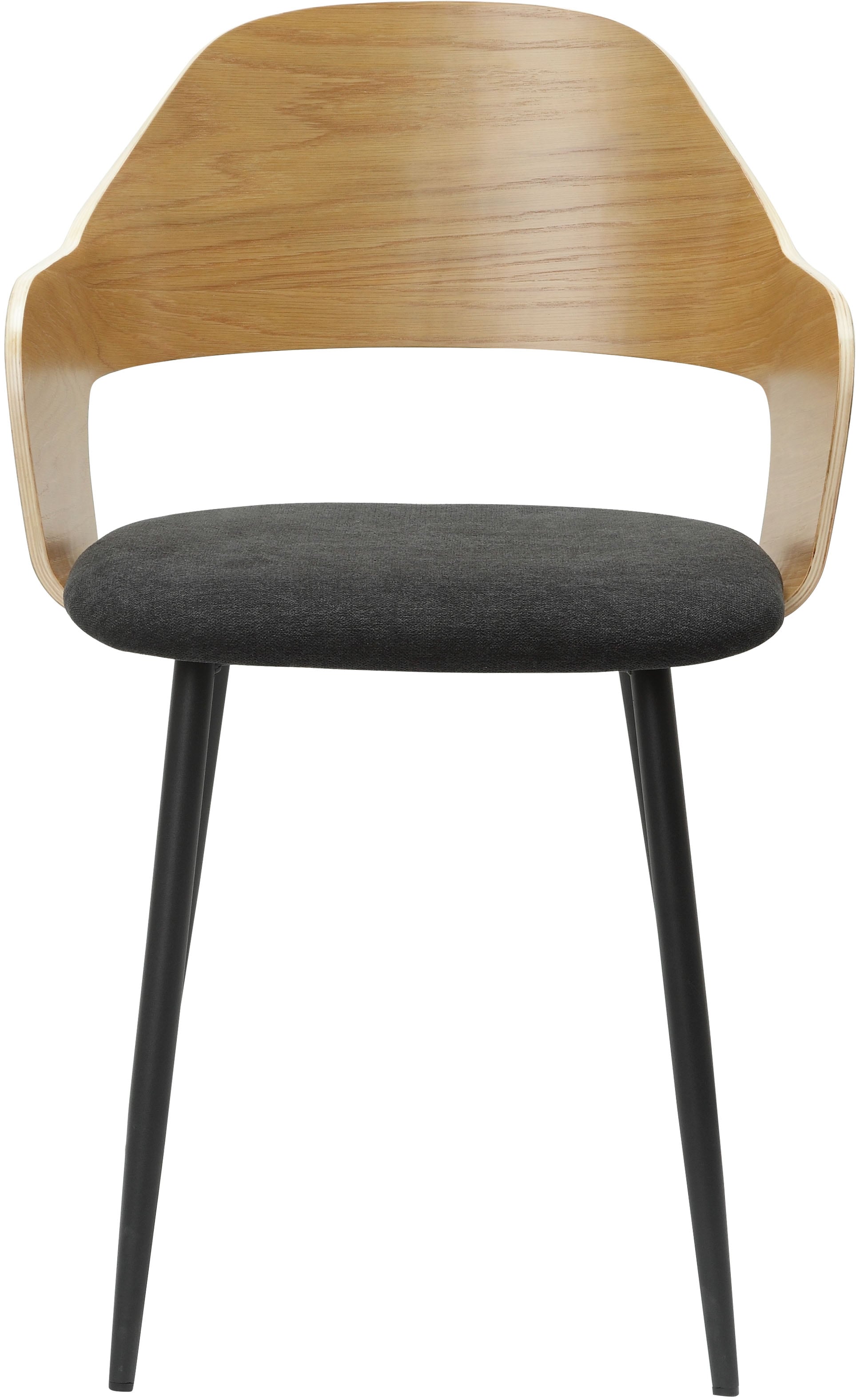 Home affaire Chaise de salle à manger »Belleville« (Set) 2 cuisRückenlehne in Eichenfurnier, Beine aus Metall