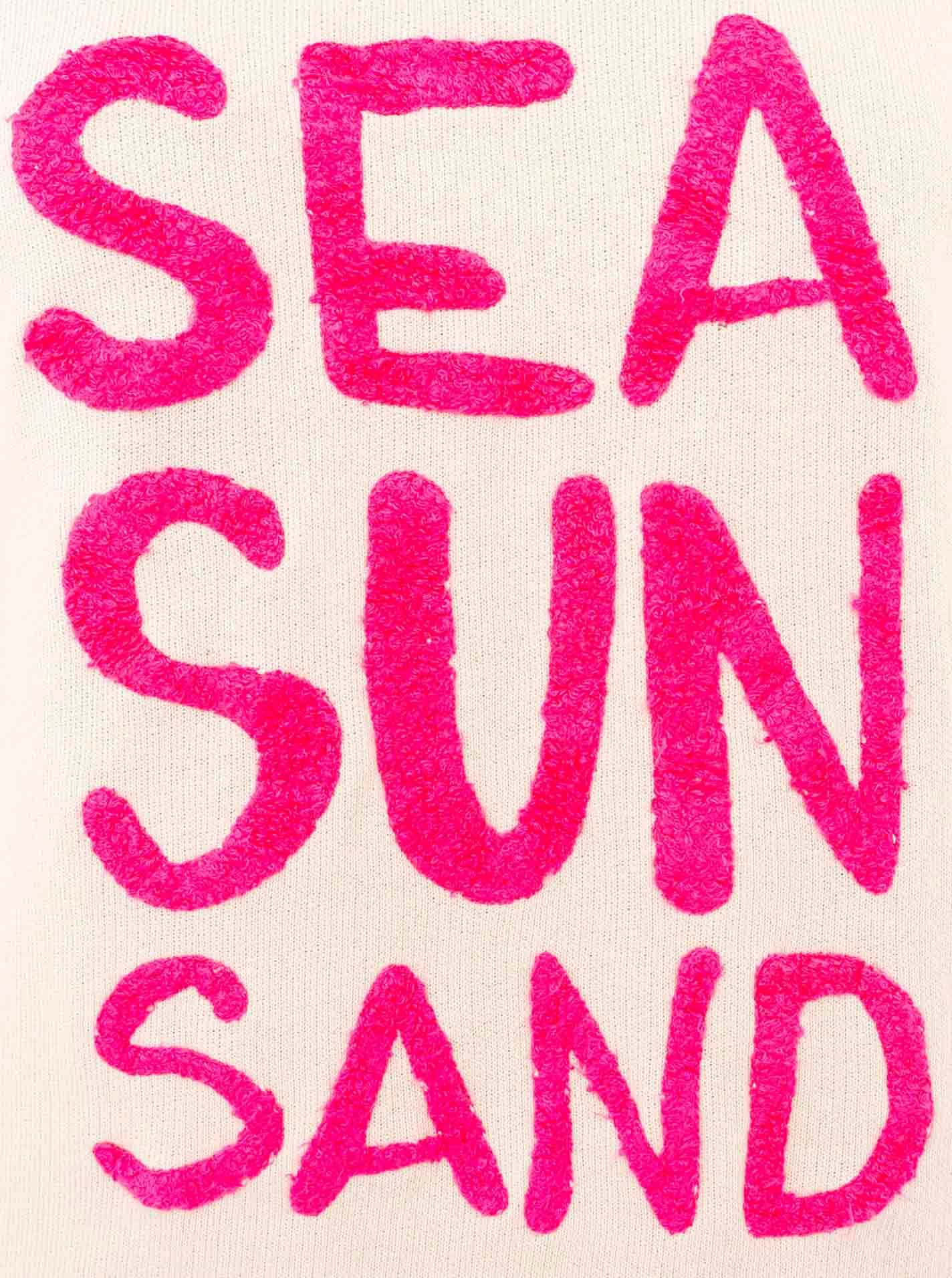 Zwillingsherz Sweater »"Sea Sand Sun"«, Mit grosser Flock-Aufschrift in auffälliger Farbe