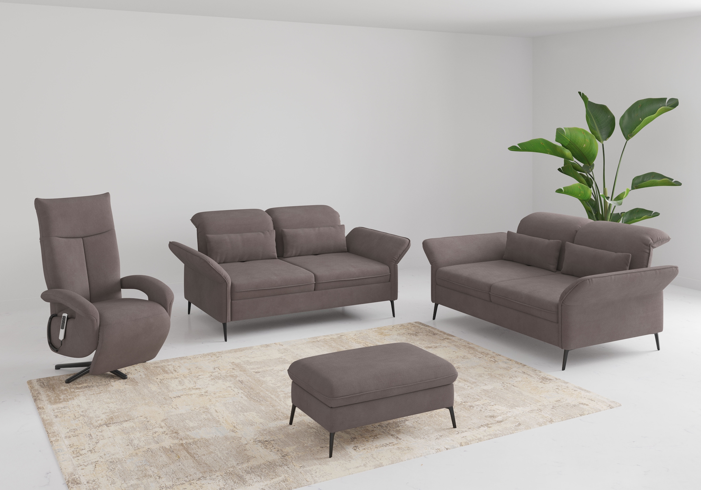 sit&more 2,5-Sitzer »Emely, inkl. Sitztiefenverstellung«, wahlweise mit Bettfunktion, Kopf- & Armteilverstellung