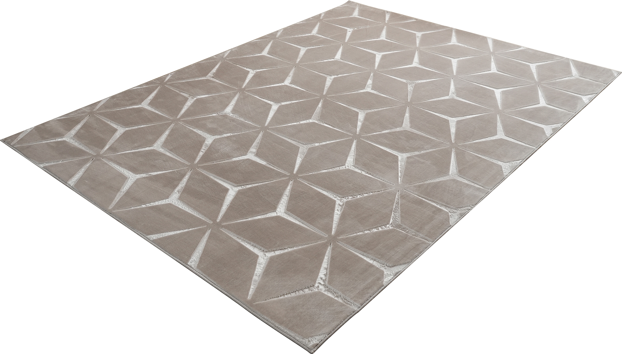 Kayoom Tapis »Calma 225« Rectangulaire 10 mm Höhe Kurzflor, 3-D Optik, Wohnzimmer