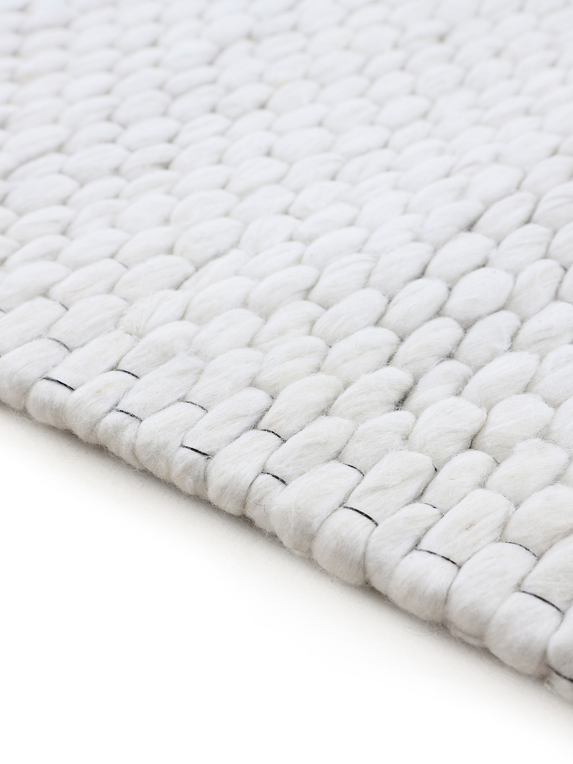 Handweb Teppich, kuschelig Wollteppich weich carpetfine reine kaufen »Sina«, Wolle, rund, meliert, & jetzt handgewebt,