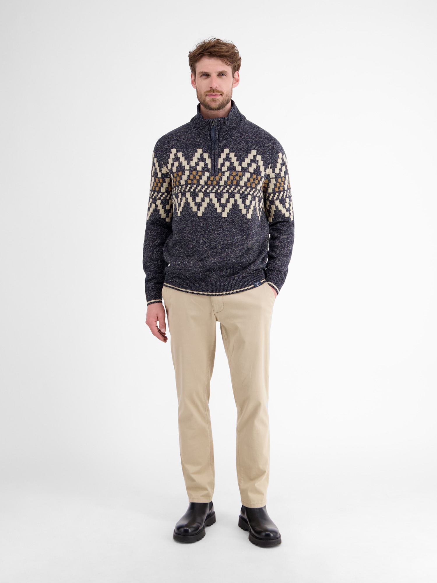 LERROS Norwegerpullover »LERROS Herren-Troyer mit Norwegermuster«